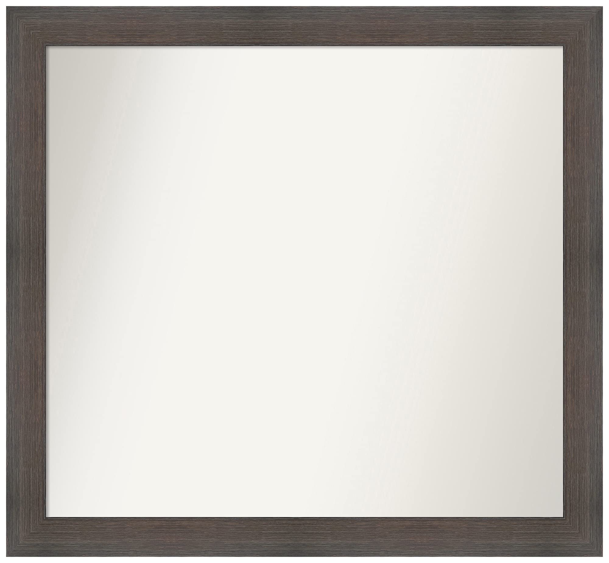 Amanti Art 24x26 Inch Non-Beveled Custom Wall Mirror with Hardwood Chocolate Frame - Bathroom, Living Room, Bedroom Decor - Various Sizes Available - Brown Wooden Framed Mirror for Home & Office