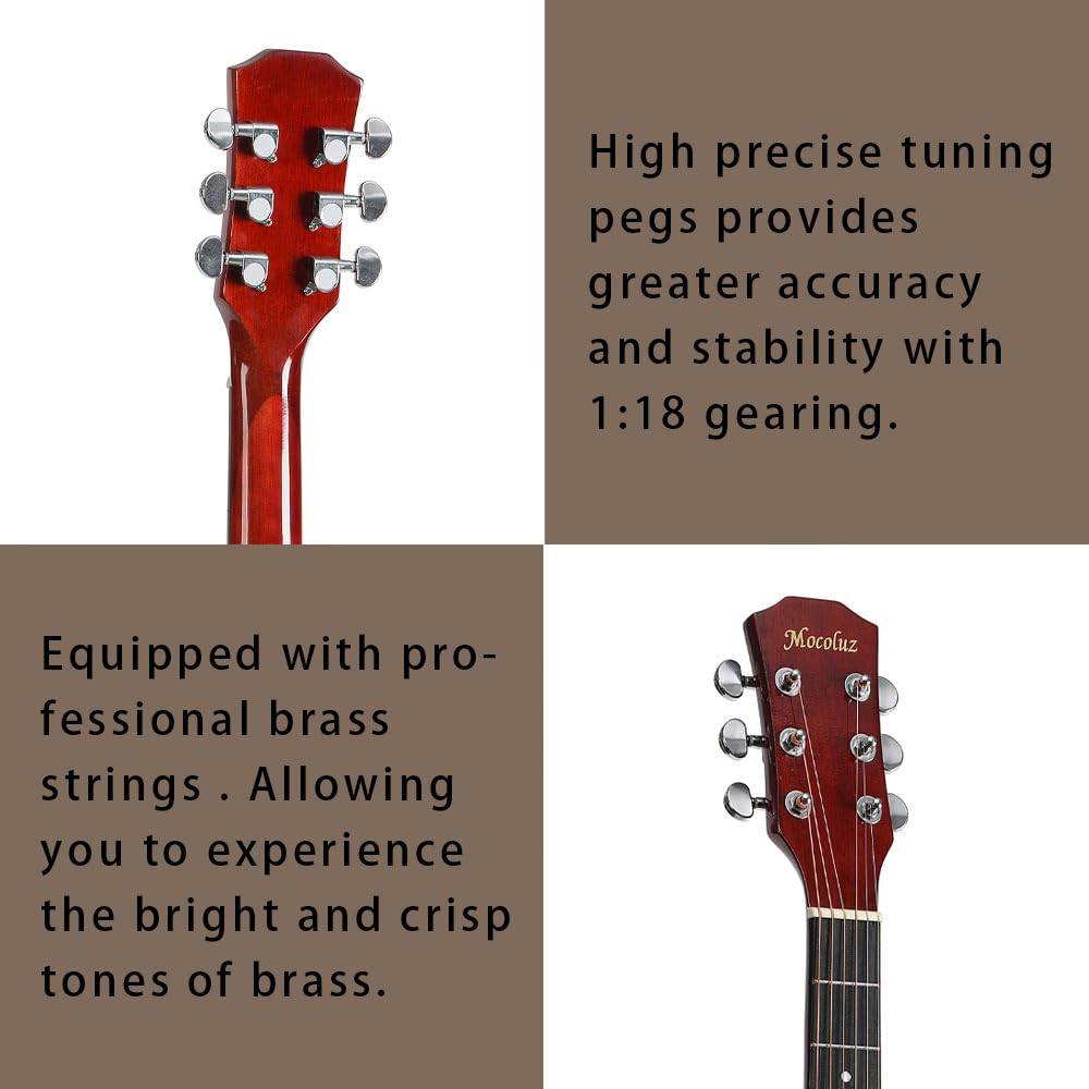 41-Inch Beginner Acoustic Guitar Starter Kit with Gig Bag, Strings, Strap, Tuner & Picks - Full Package for Adults & Teens Learning to Play (Black) - Perfect for Home Practice, Music Lessons & Campfire Performances