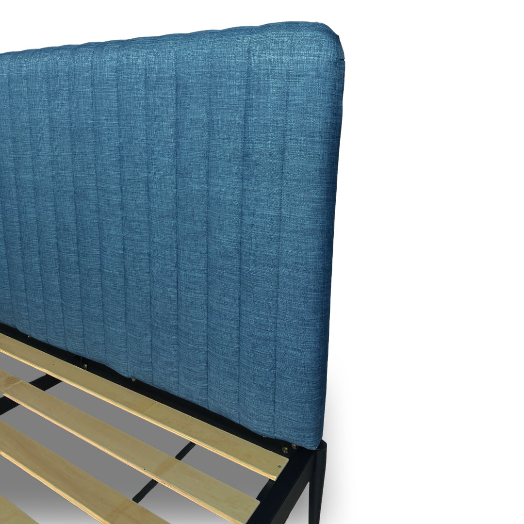 Mira Upholstered Queen Bed Frame with Button Tufted Headboard - Modern Fabric Platform Bed for Bedroom, Guest Room & Master Suite