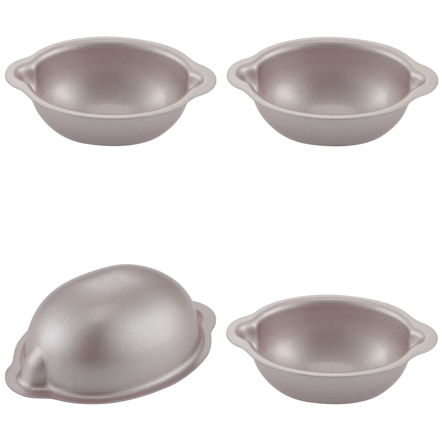 CHEFMADE 3.5-Inch Mini Cake Pan Set - 4Pcs Non-Stick Lemon-Shaped Bakeware for Oven & Instant Pot Baking (Champagne Gold) - Perfect for Birthday Parties, Baby Showers & Holiday Desserts