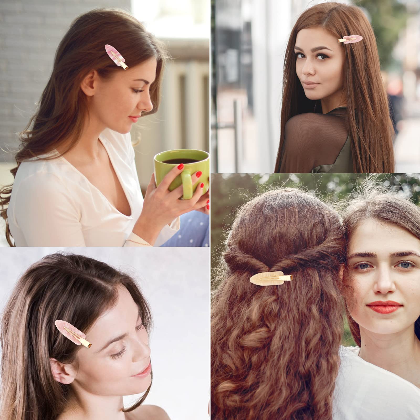 10Pcs Flat Hair Clips No Bend Resin Acrylic Hairdressing Clips for Salon, Bangs & Wavy Styling - Perfect for Hairdressers, Makeup Artists & Home Use
