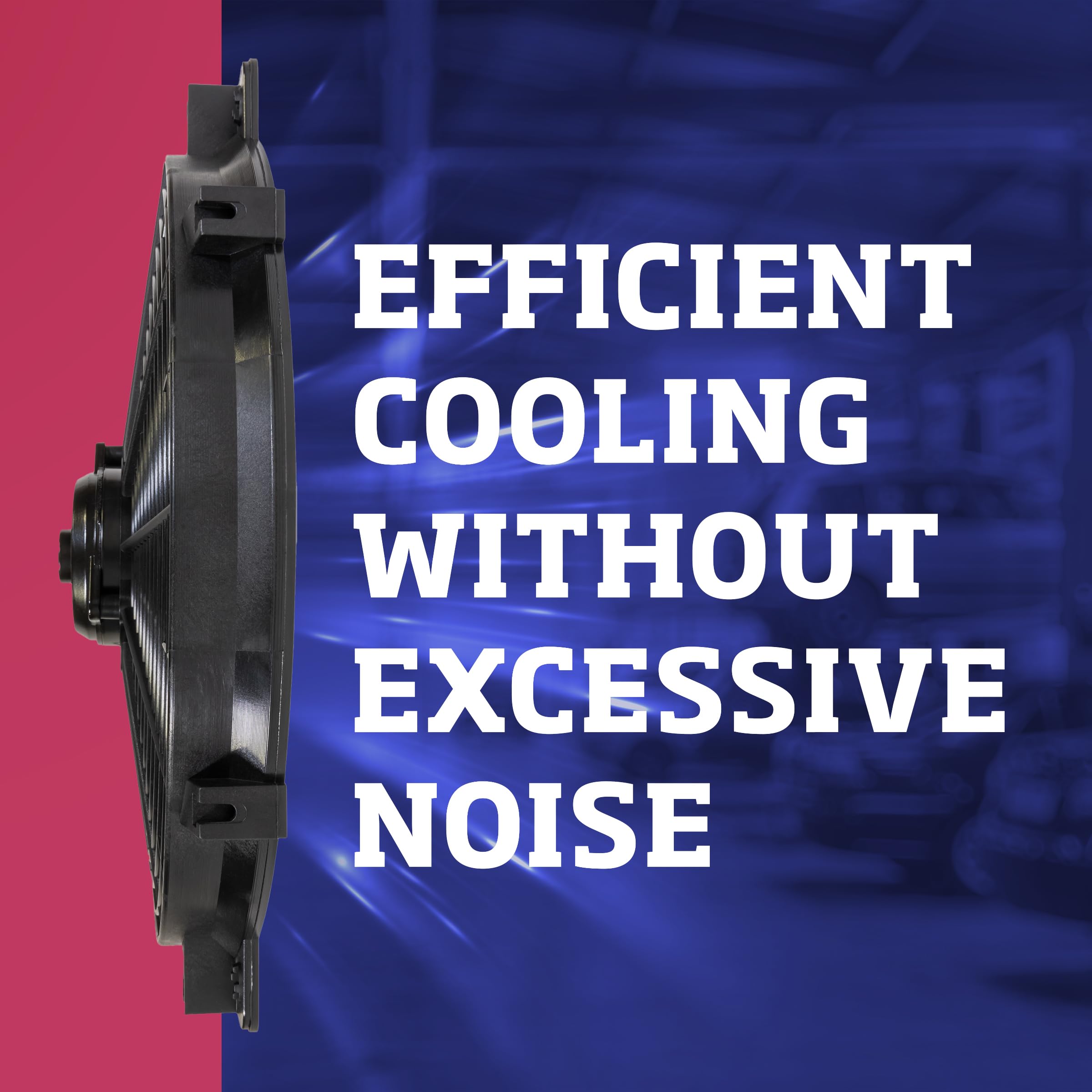 16 Inch Black Trimline Reversible Electric Fan - Dual Function Pusher-Puller Fan for Cars, Trucks & RVs - Ideal for Vehicle Cooling and Air Circulation