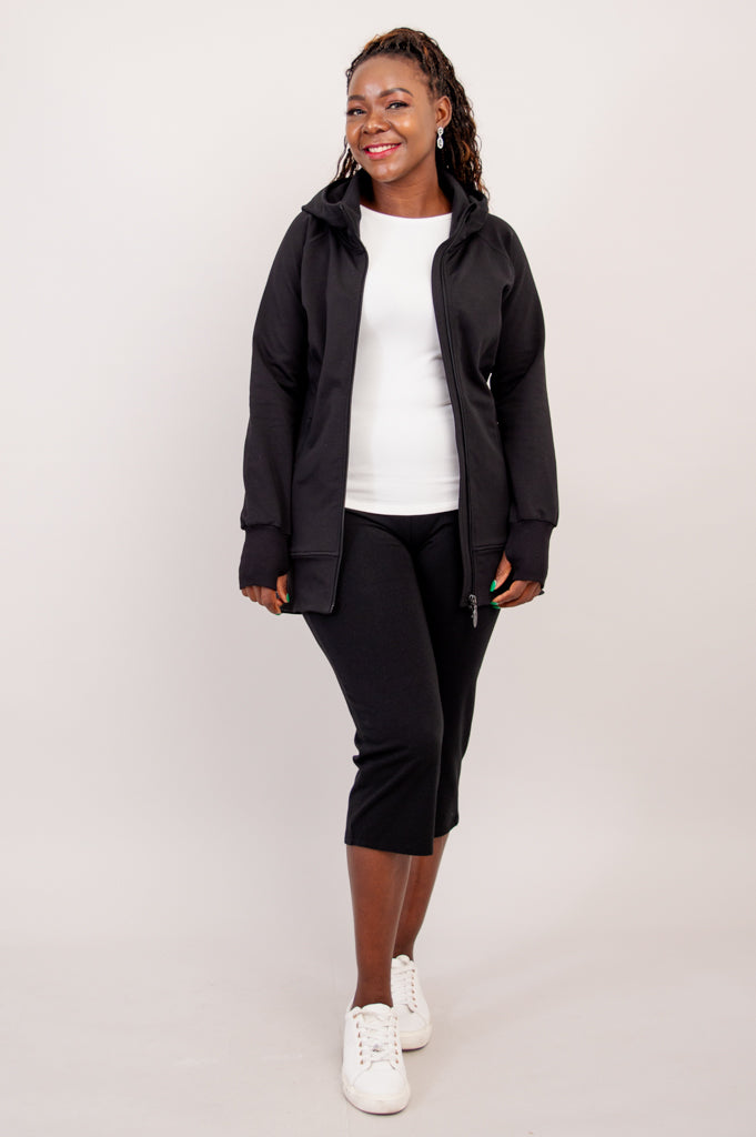 Kendra Jacket - Black Cotton Women's Outerwear for Casual & Office Wear | Lightweight & Stylish