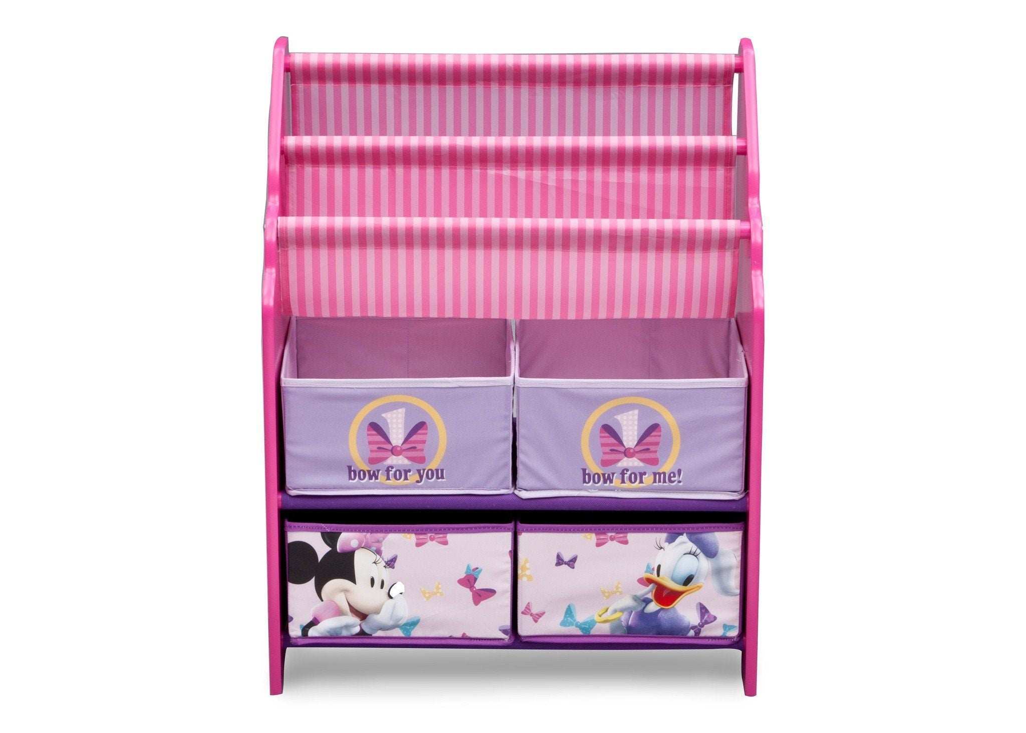 Minnie Mouse Book and Toy Organizer for Kids - Disney Themed Storage Solution for Bedroom, Playroom, and Nursery Organization - Perfect for Books, Toys, and Plushies