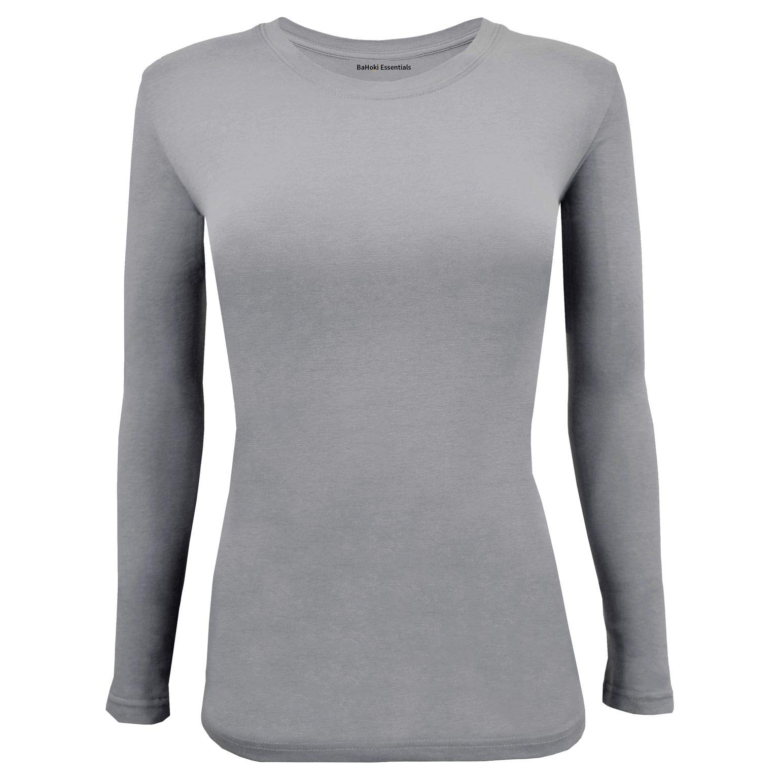 BaHoki Essentials Long Sleeve Undershirts for Scrubs - Stretchy Comfort Fit Layering Shirt for Nurses & Medical Professionals - Perfect Under Scrubs for Hospital Shifts & Healthcare Work