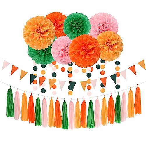Sage-green Pink Orange