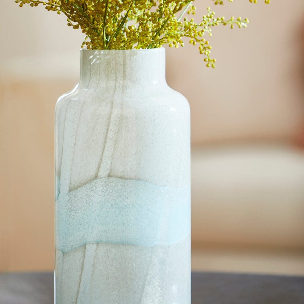Cyan Design 11078 Lucerne Vase - Large Tan and Aqua Ceramic Vase for Home Decor, Living Room Centerpiece, Wedding & Event Floral Arrangements