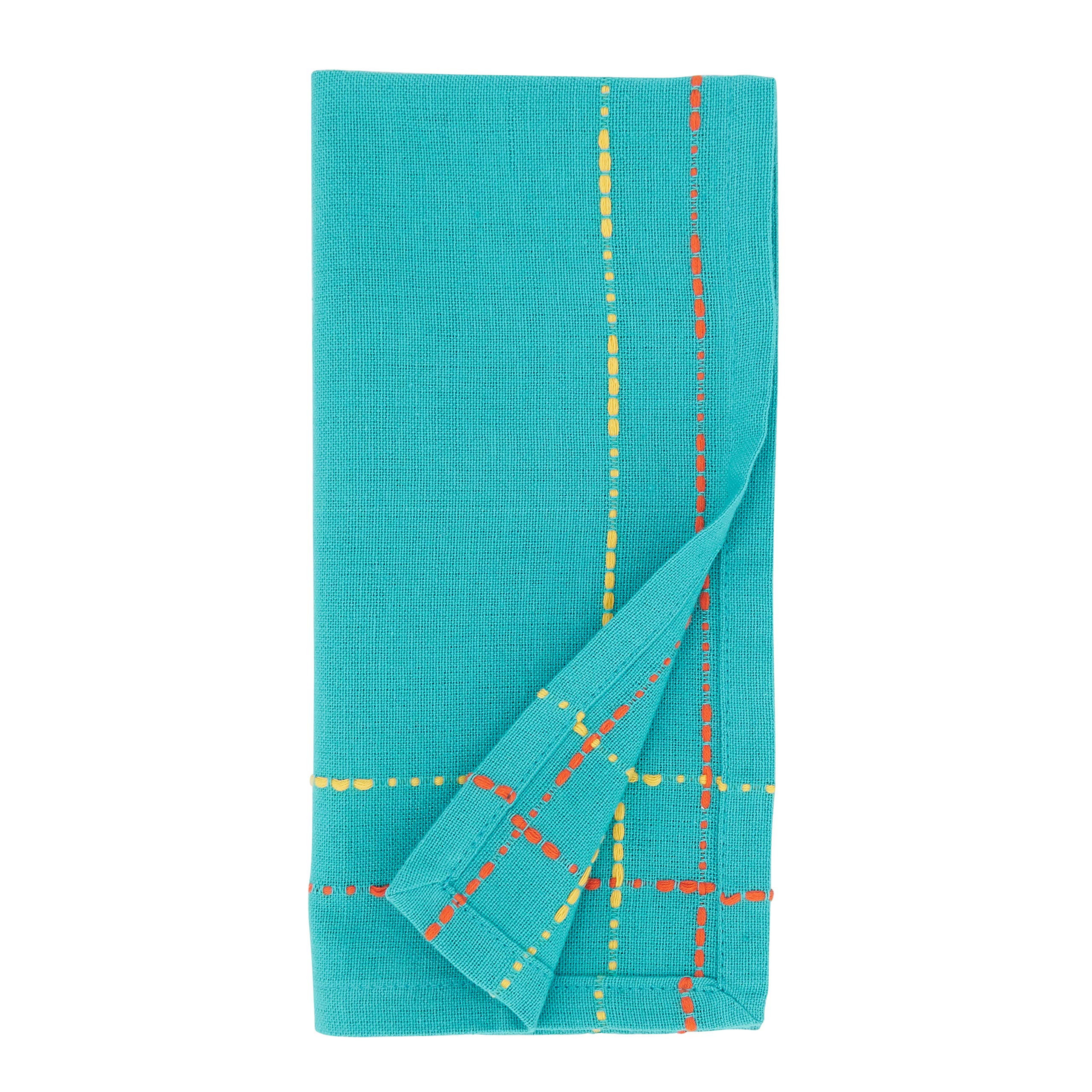 Premium Dobby Border Table Napkins Set of 4 - Elegant Embroidered Cotton Napkins for Formal Dining, Dinner Parties & Holiday Gatherings