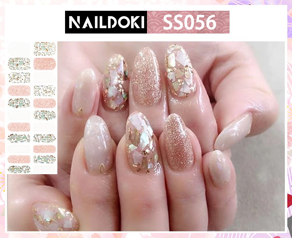 NAILDOKI 3D Nail Stickers - Self-Adhesive Nail Art Decals for Women & Girls | Beautiful Fashion Nail Wraps for Parties, Weddings & Everyday Wear