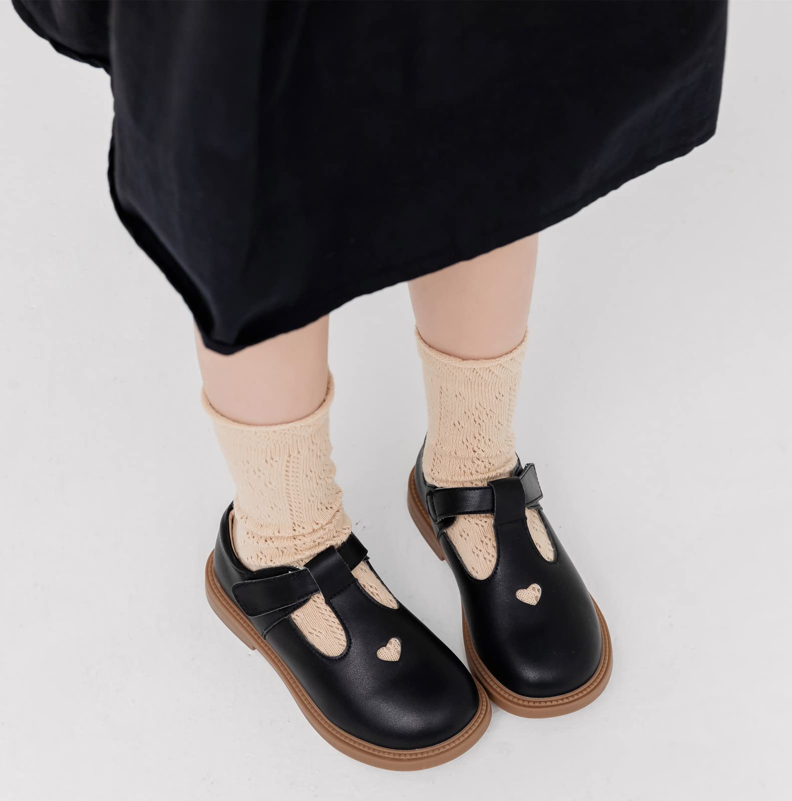 DADAWEN Girls Mary Jane Flats - Comfortable Dress Shoes for Toddler, Little Kid & Big Kid - Perfect for School, Party, Wedding & Special Occasions