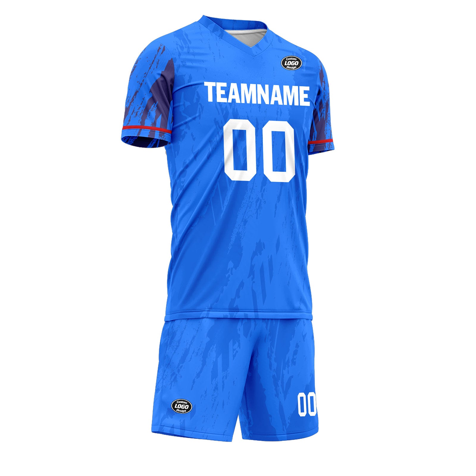 Custom Blue Soccer Jersey Set - Personalized Team Uniforms SCJ101 D28019 for Games, Training & Fan Support