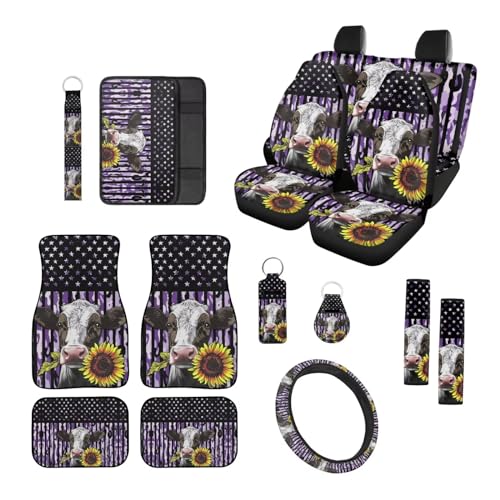 Cow Sunflower Purple Flag