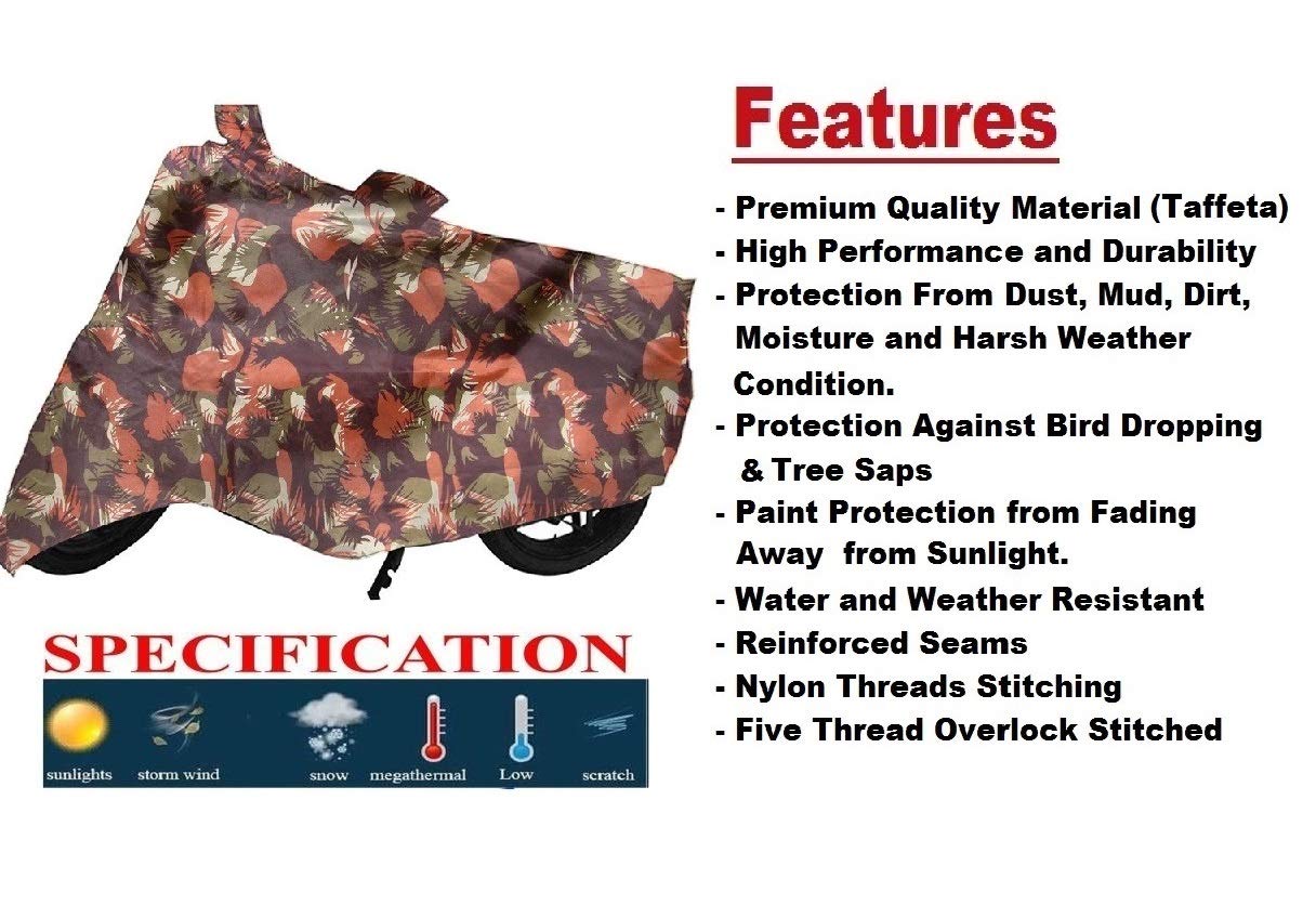 Waterproof Auto Hub Navi Bike Cover - Durable Motorcycle Body Cover for All Weather Protection (Jungle Camo Design) - Perfect for Outdoor Storage, Travel & Rainy Day Commutes