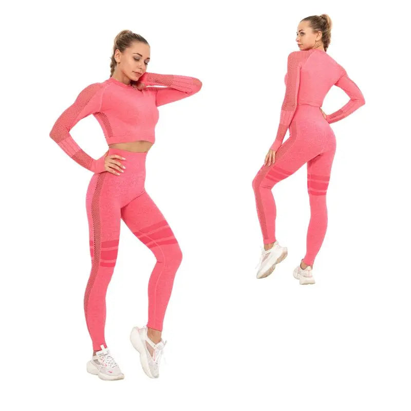 Women's Cropped Yoga Top & Shorts Set - Breathable Workout Outfit for Gym, Running & Lounge Wear | Perfect for Yoga, Pilates & Fitness Training