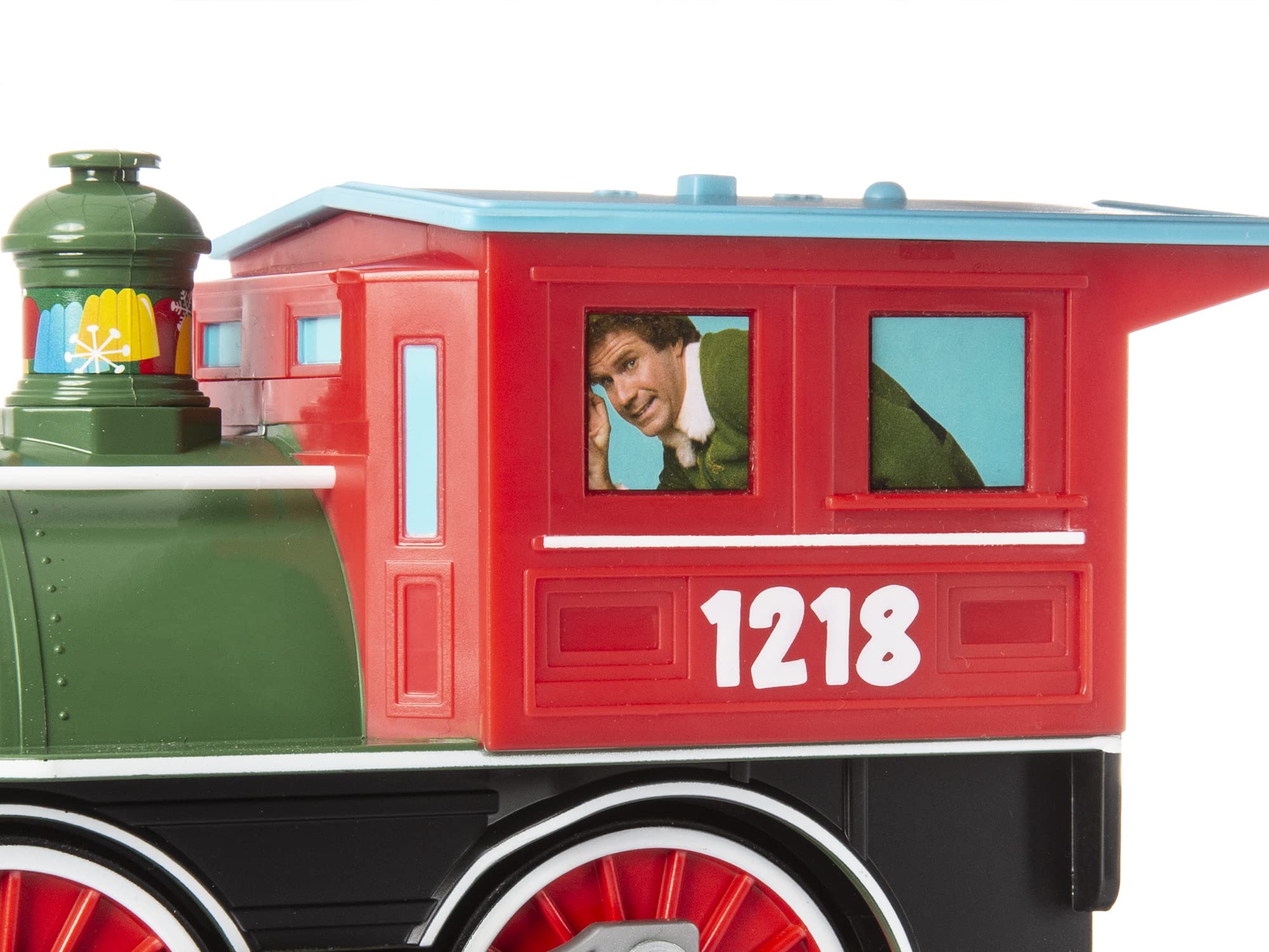 Lionel Battery-Powered Elf Toy Train Set with Locomotive, 4 Train Cars, 8-Piece Track & Remote Control - Realistic Train Sounds & LED Lights for Kids Ages 4+ | Perfect for Christmas Decorations, Birthday Gifts & Holiday Playtime