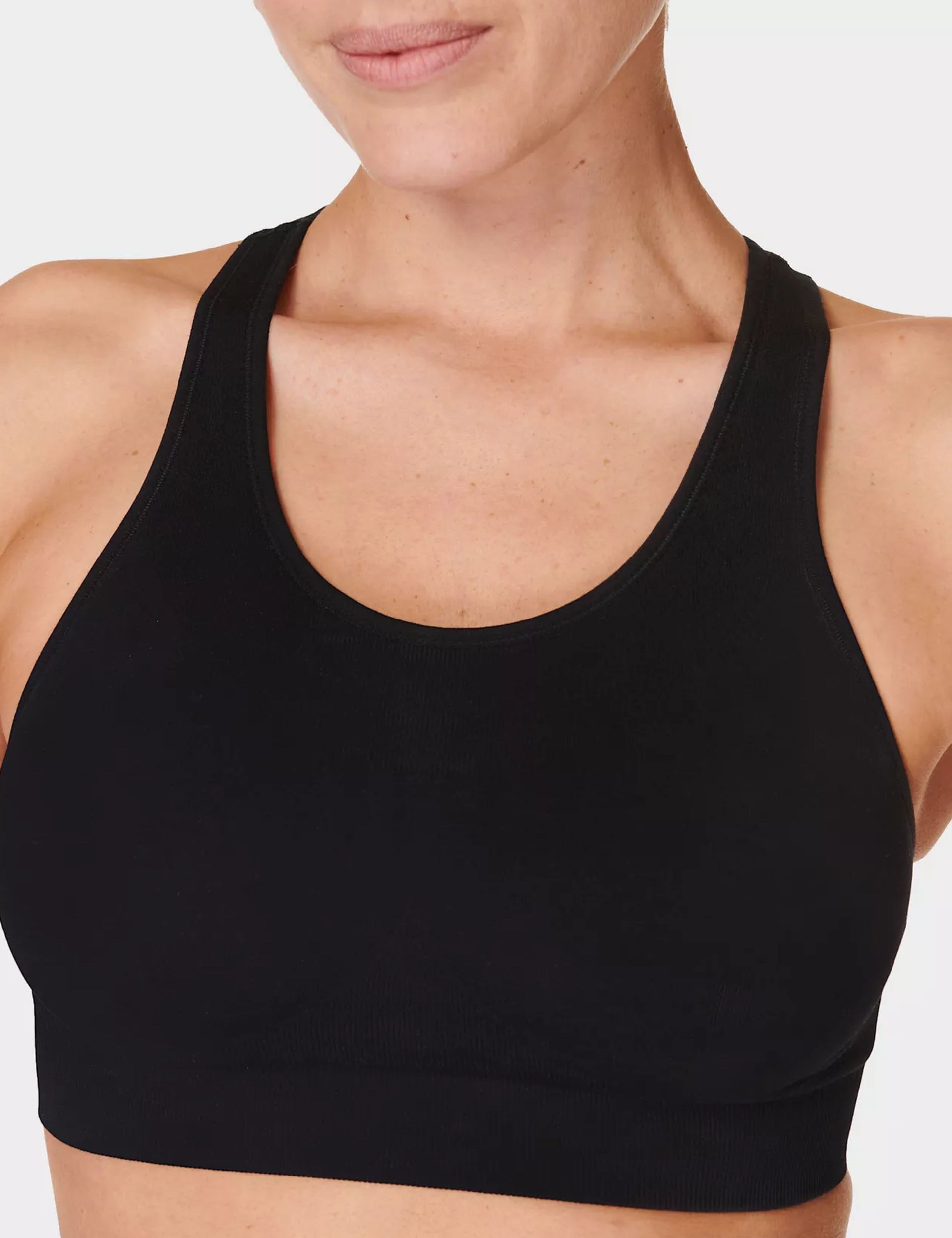 Stamina Seamless Sports Bra for Women - High Impact Workout, Running, Yoga - Breathable & Supportive Activewear - Black