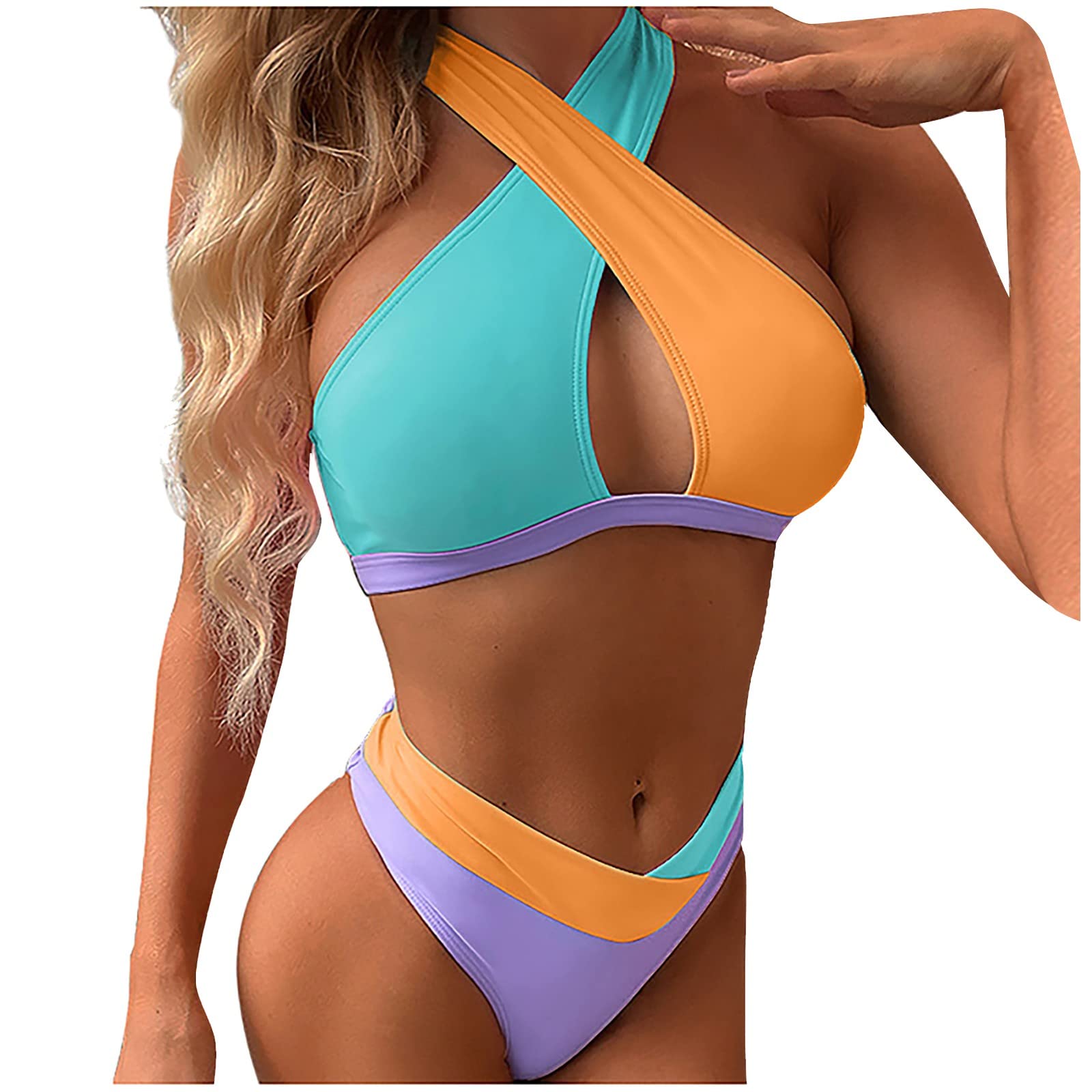 Women's Bikini Sets - Halter Neck Cross Two-Piece Swimsuits | Sexy Split Bathing Suits for Beach, Pool & Summer Vacations