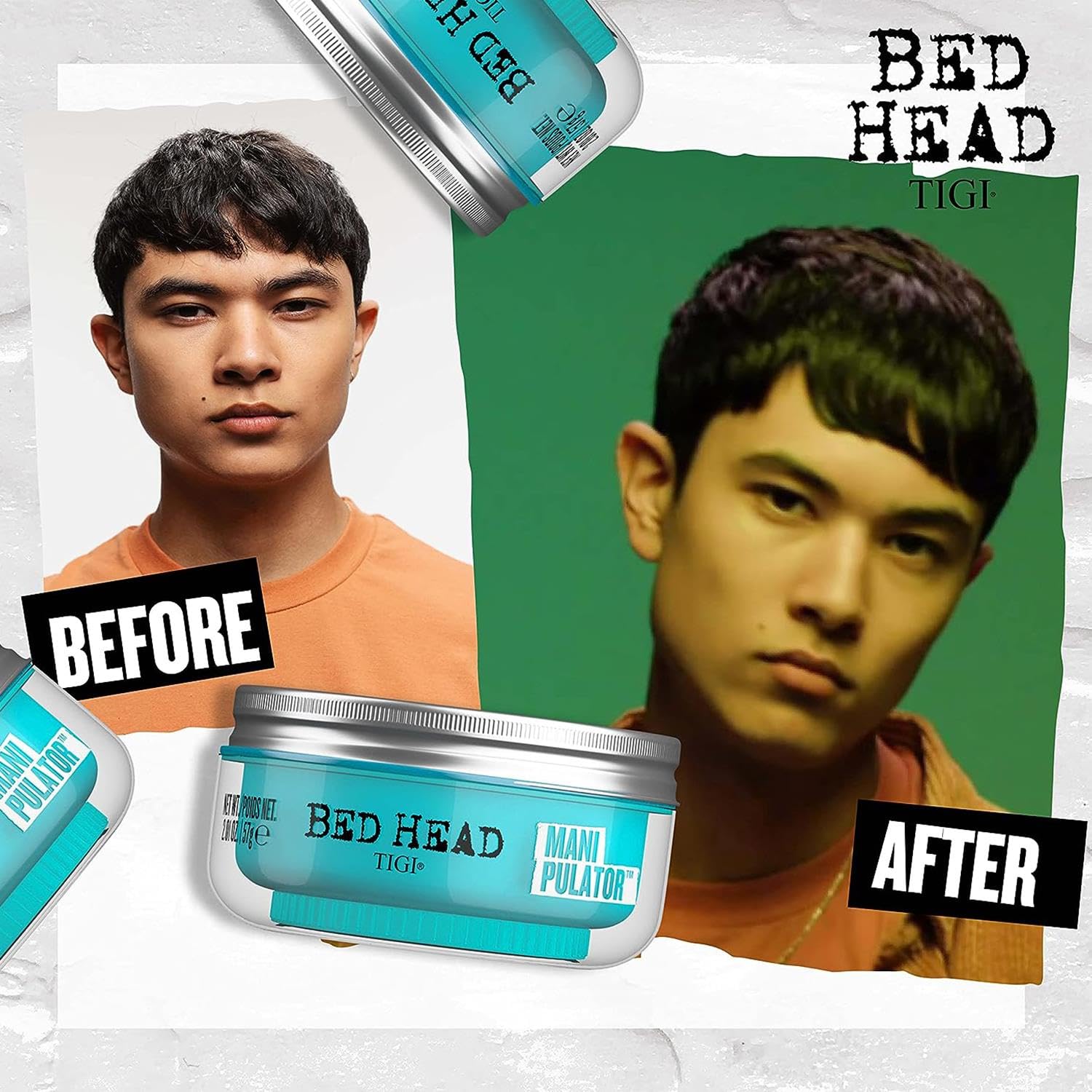 TIGI Bed Head Manipulator Styling Paste 2 oz (57g) - Strong Hold, Matte Finish for Textured Hairstyles - Perfect for Men & Women's Everyday Styling