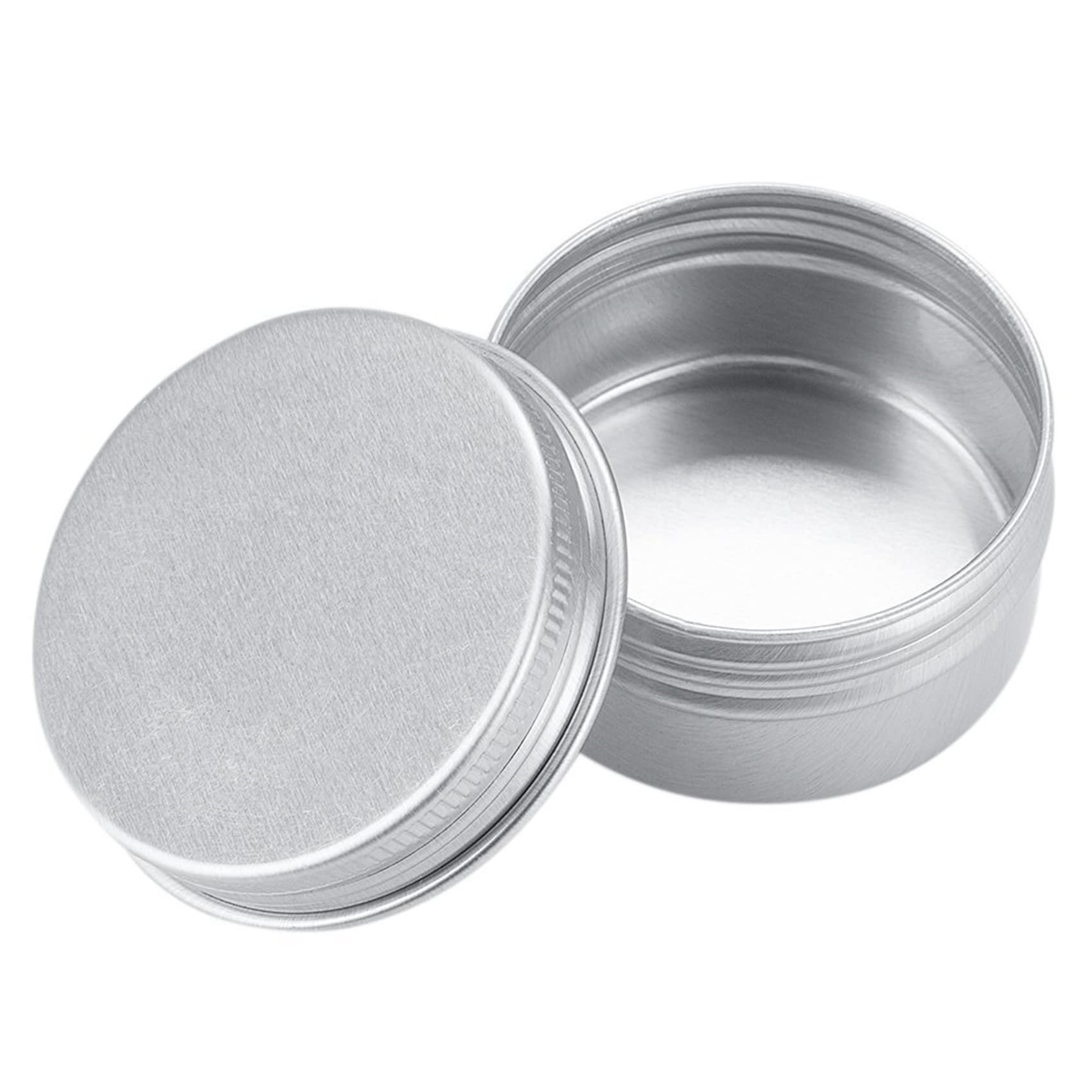 30ml Silver Small Aluminum Round Lip Balm Containers with Screw Cap - Pack of 48 for DIY Lip Balm, Candles, Tea & Essential Oils - Perfect for Home Crafting, Gifts & Small Business Packaging