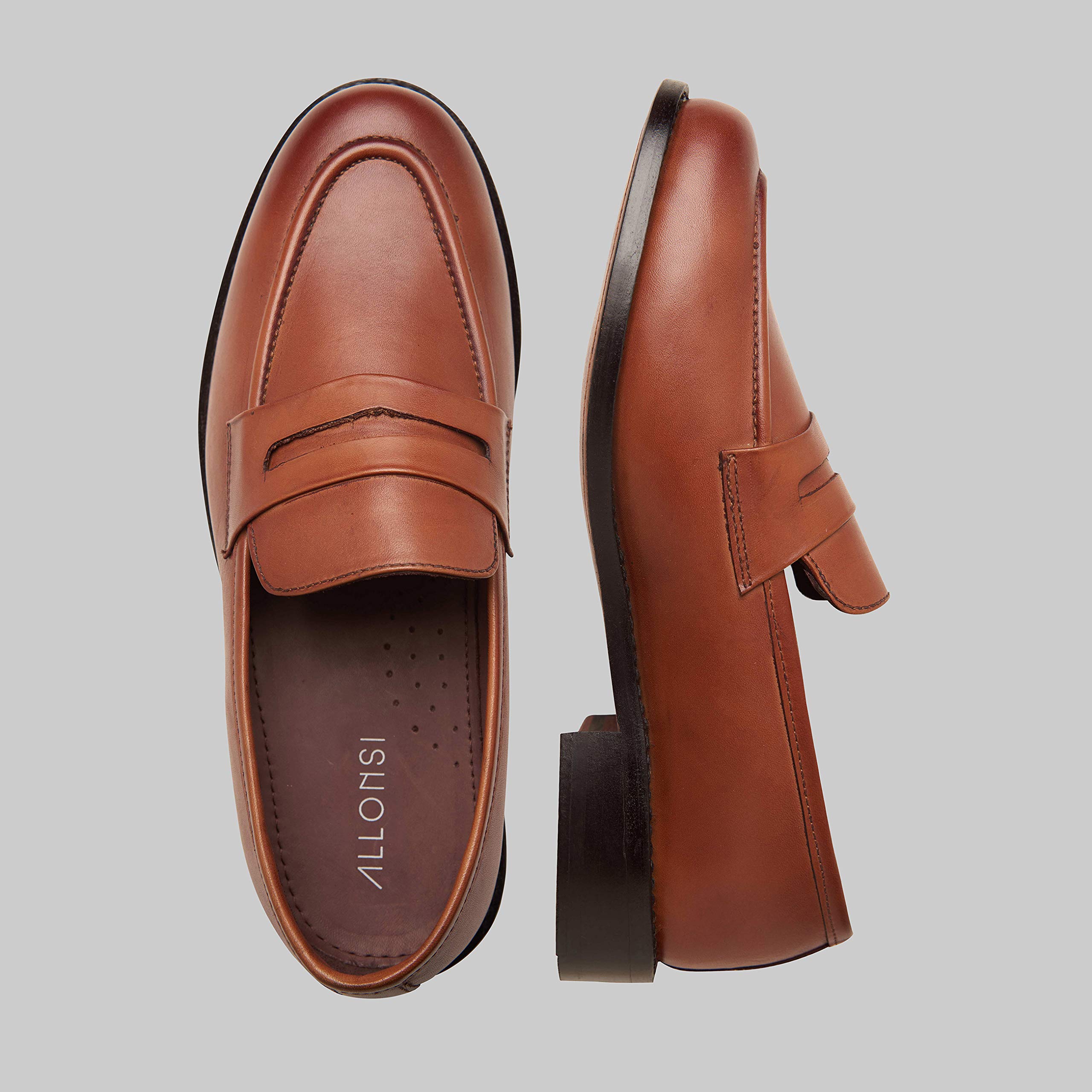 Genuine Leather Men's Penny Loafers | Handcrafted Goodyear Welted Dress Shoes | Comfortable Slip-On Leather Sole Loafers for Men | Business Casual & Formal Wear | Office, Wedding & Special Occasion Shoes