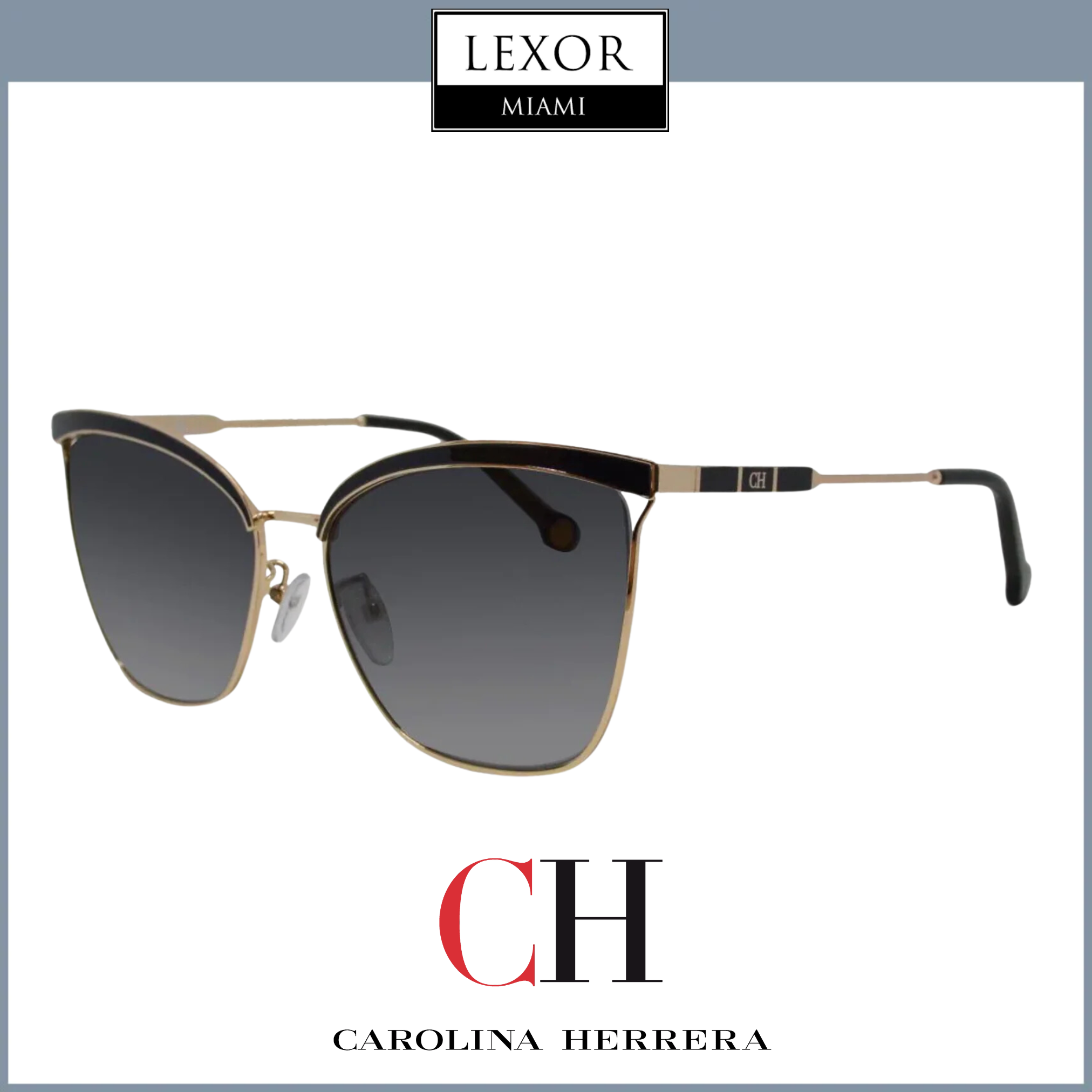 Carolina Herrera SHE151 0301 59 Women's Fashion Sunglasses - UV Protection, Stylish & Lightweight for Outdoor Activities, Beach & Driving