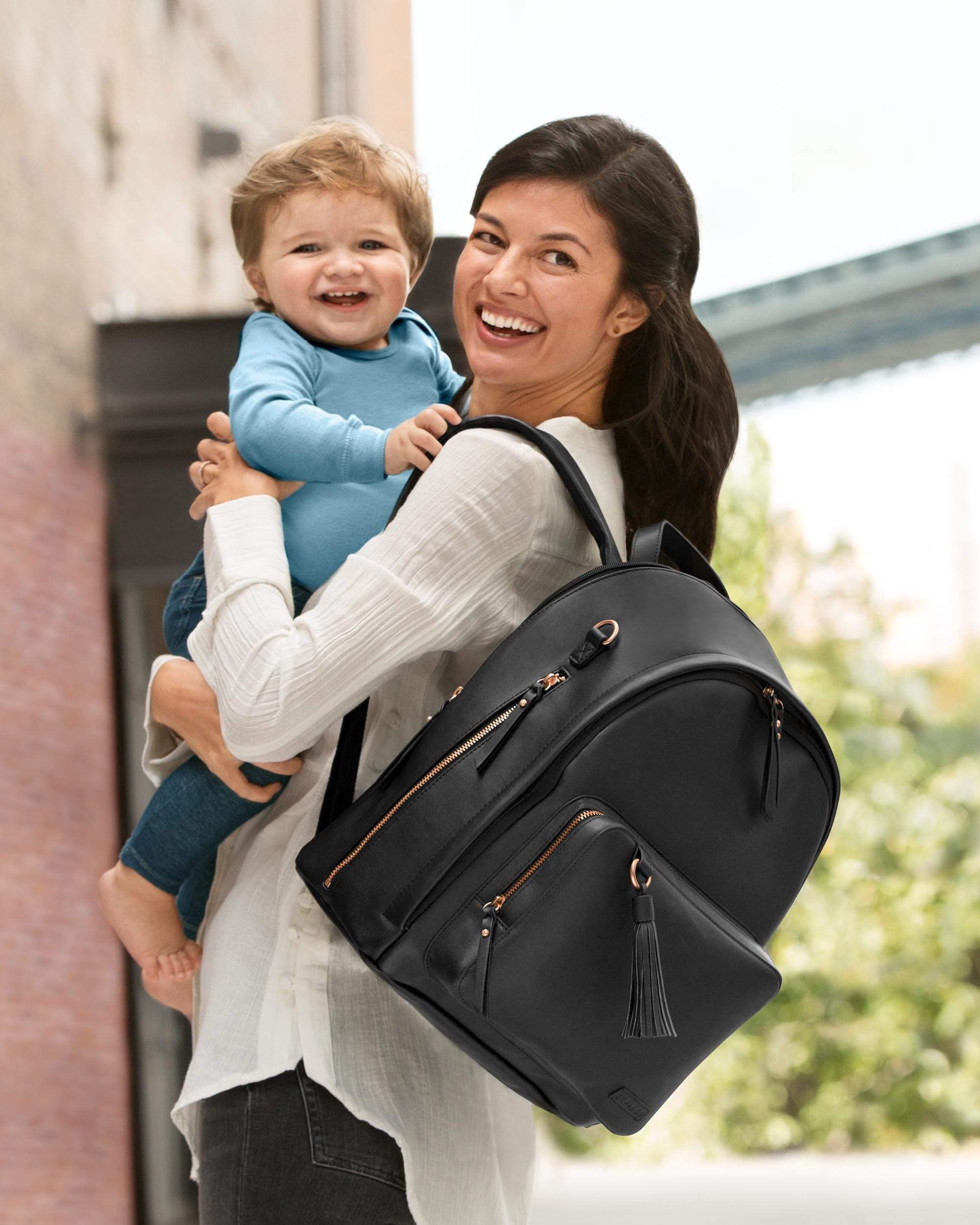 Skip Hop Greenwich Simply Chic Backpack - Stylish Diaper Bag for Moms & Dads - Perfect for Daycare, Travel & Everyday Use