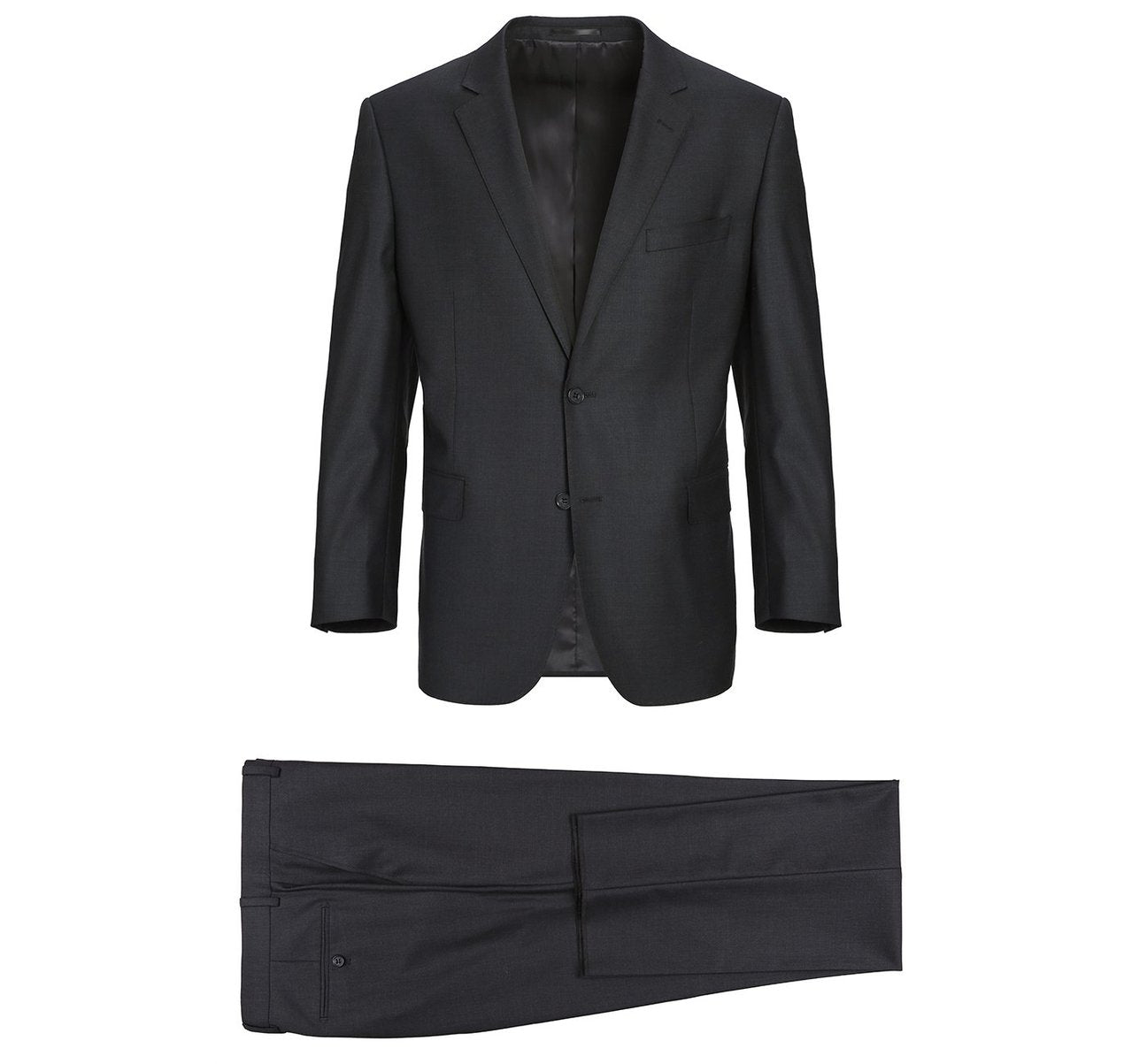 Alessandro Vitello by Renoir Men's Classic Fit 2-Button Wool Suit with Notch Lapel - Perfect for Business Meetings, Weddings & Formal Events (Style 555)