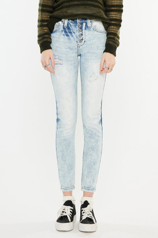 Sukie Women's High Rise Ankle Skinny Jeans - Stretch Denim Pants for Casual Wear & Everyday Outfits