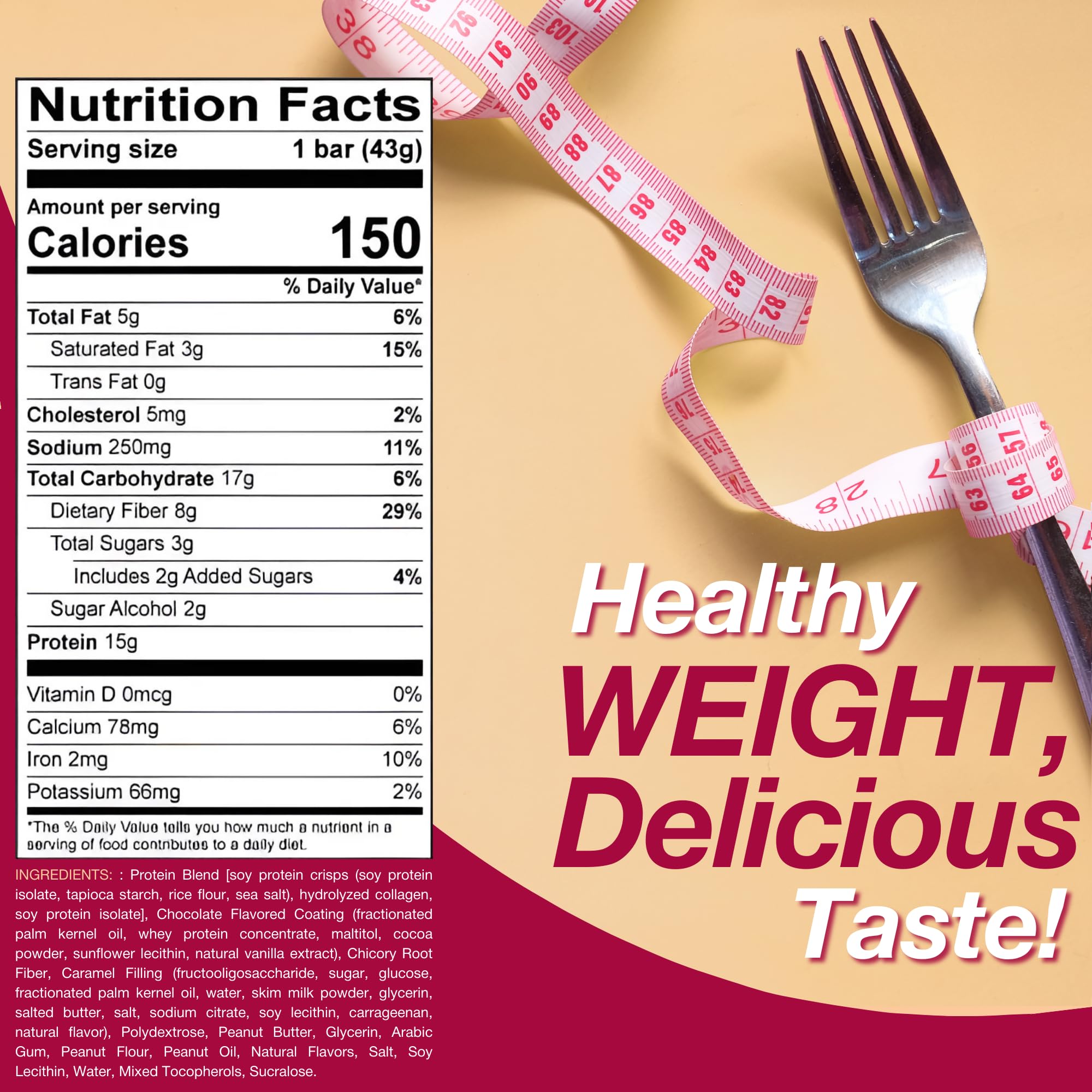ProtiDIET Peanut Butter Caramel Protein Bars - Gluten Free, Non-GMO, High Protein Snack for Adults | On-the-Go Meal Replacement | 7 Protein Bars per Box | Perfect for Workouts, Hiking & Office Snacks