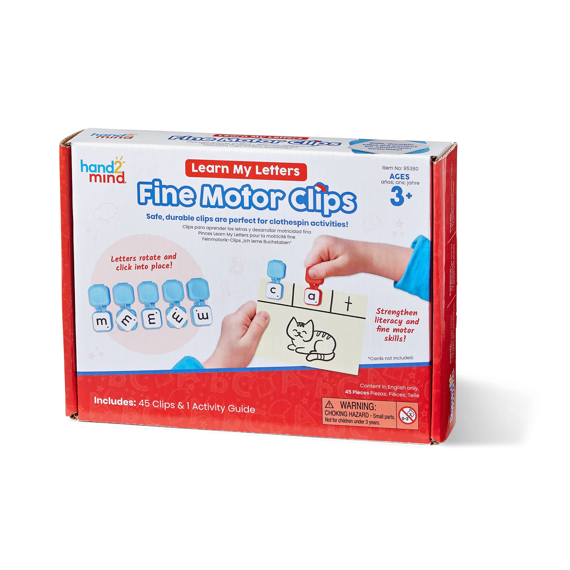 hand2mind Learn My Letters Fine Motor Clips - Alphabet Learning Toys for Toddlers & Preschoolers | Letter Practice, Pincer Grasp Development, Reading Manipulatives | Perfect for Classroom, Homeschool & Early Childhood Education