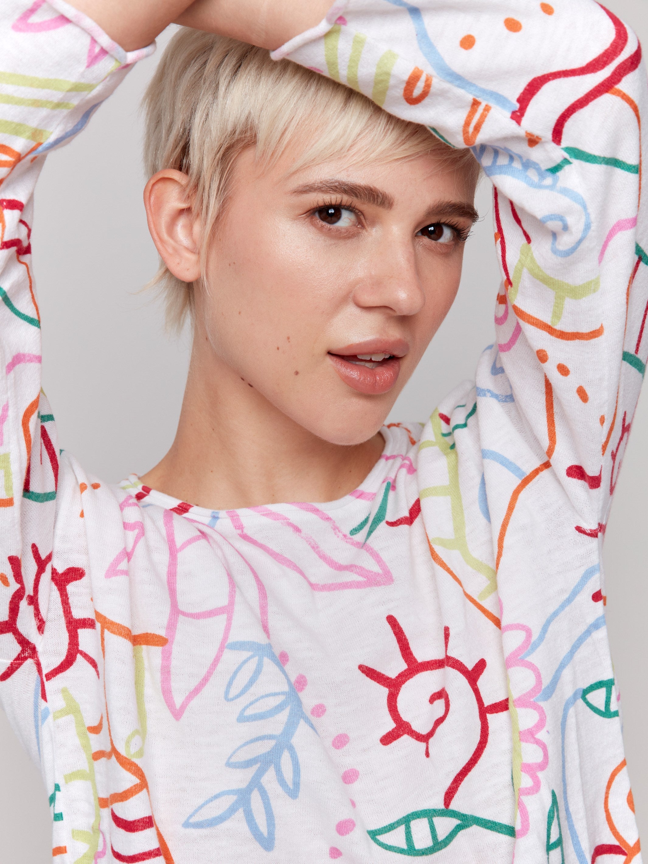 Printed Cotton Crew Neck Sweater for Women & Men | Soft Multicolor Pullover | Casual Wear, Office Outfits & Fall Fashion