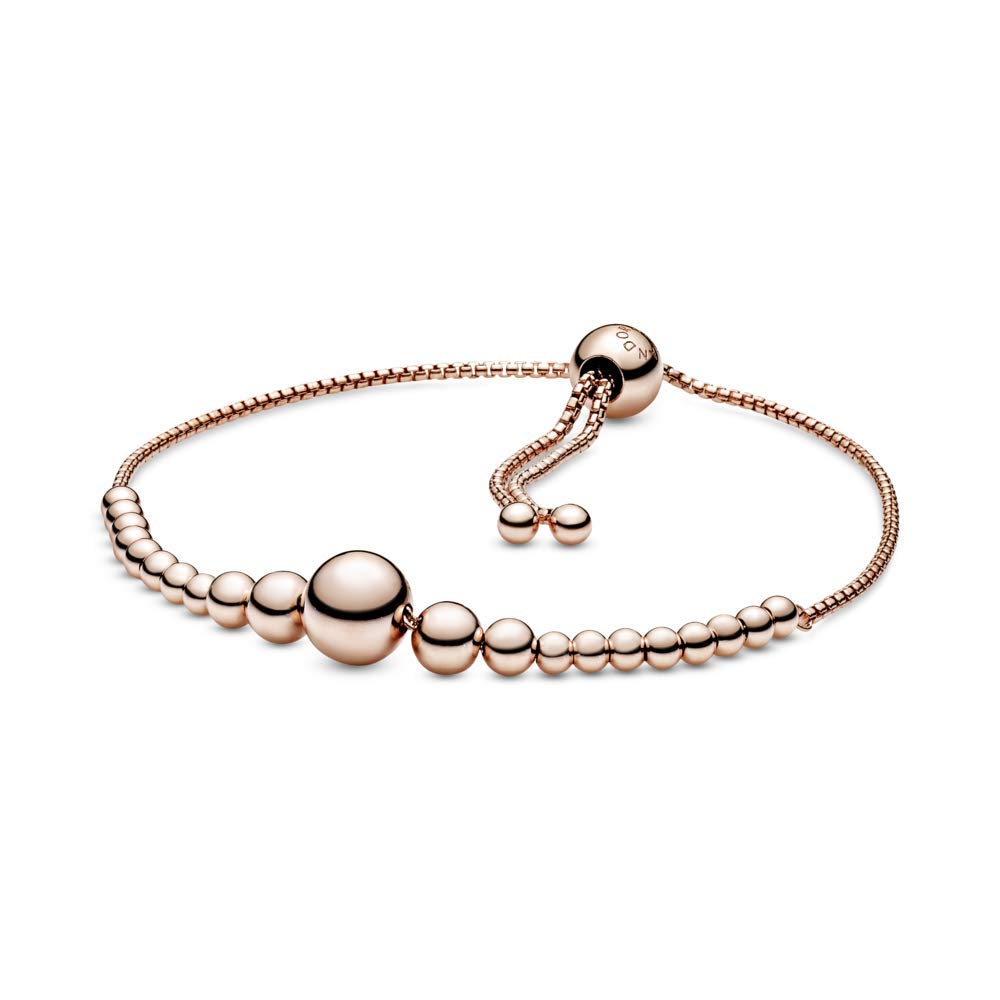 PANDORA Adjustable Beaded Charm Bracelet with Slider Clasp - Perfect for Gifting, Stacking & Everyday Wear