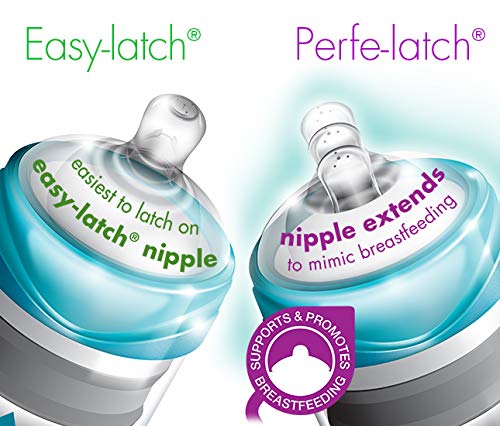 Bittylab 8oz Twin Bare Air-Free Baby Bottle Feeding System with Perfe-Latch for Breastfed Babies & Easy-Latch for Bottle-Fed Infants - Reduces Reflux, Colic, Gas, Fussiness & Sleep Issues - Easy to Use - Perfect for Daycare, Travel & Nighttime Feeding