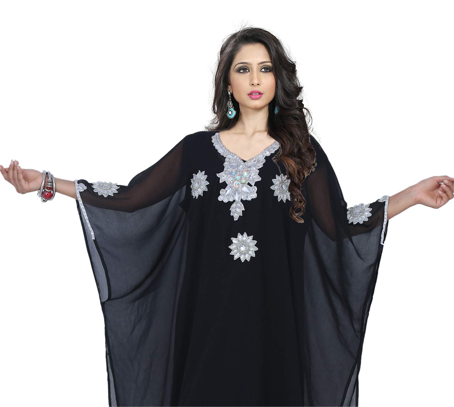 Women's Kaftan Farasha Kimono Long Dress - Free Size Beach Cover Up for Summer, Vacation, Poolside & Boho Fashion
