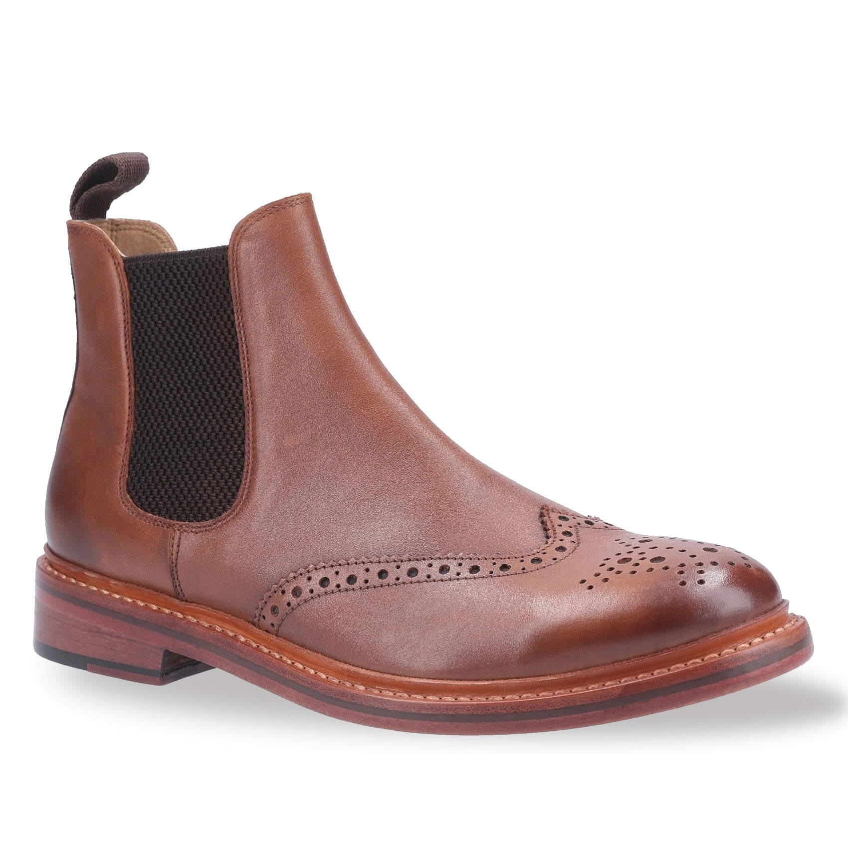 Premium Leather Chelsea Boots for Men | Cotswold Siddington Brogue Style | Perfect for Casual Wear & Outdoor Adventures