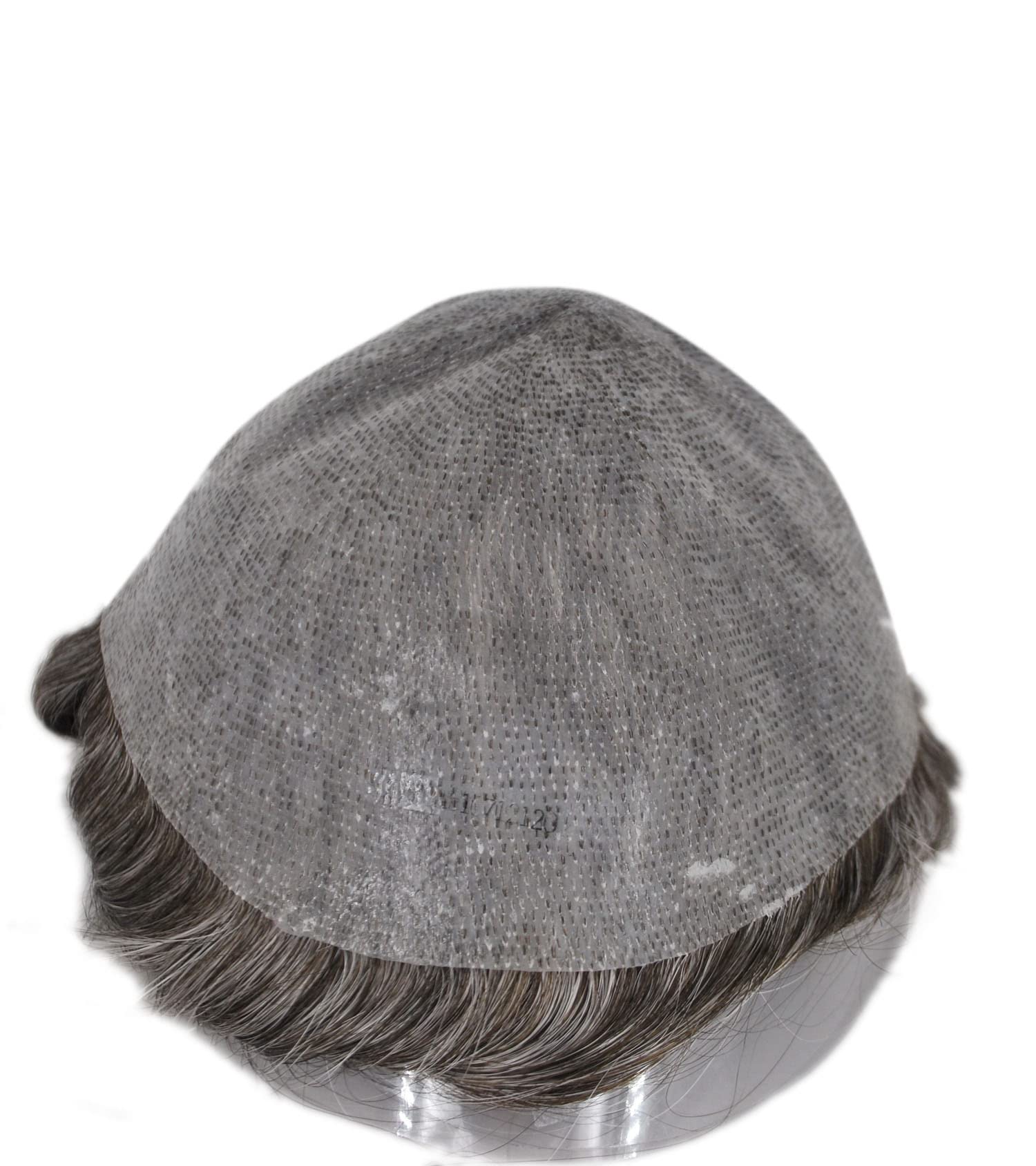 Premium Thin Skin Human Hair Toupee for Men - Dark Brown with 60% Gray Mix (260#-2#) | Natural Looking Hairpiece for Thinning Hair | Perfect for Daily Wear, Special Occasions & Professional Settings