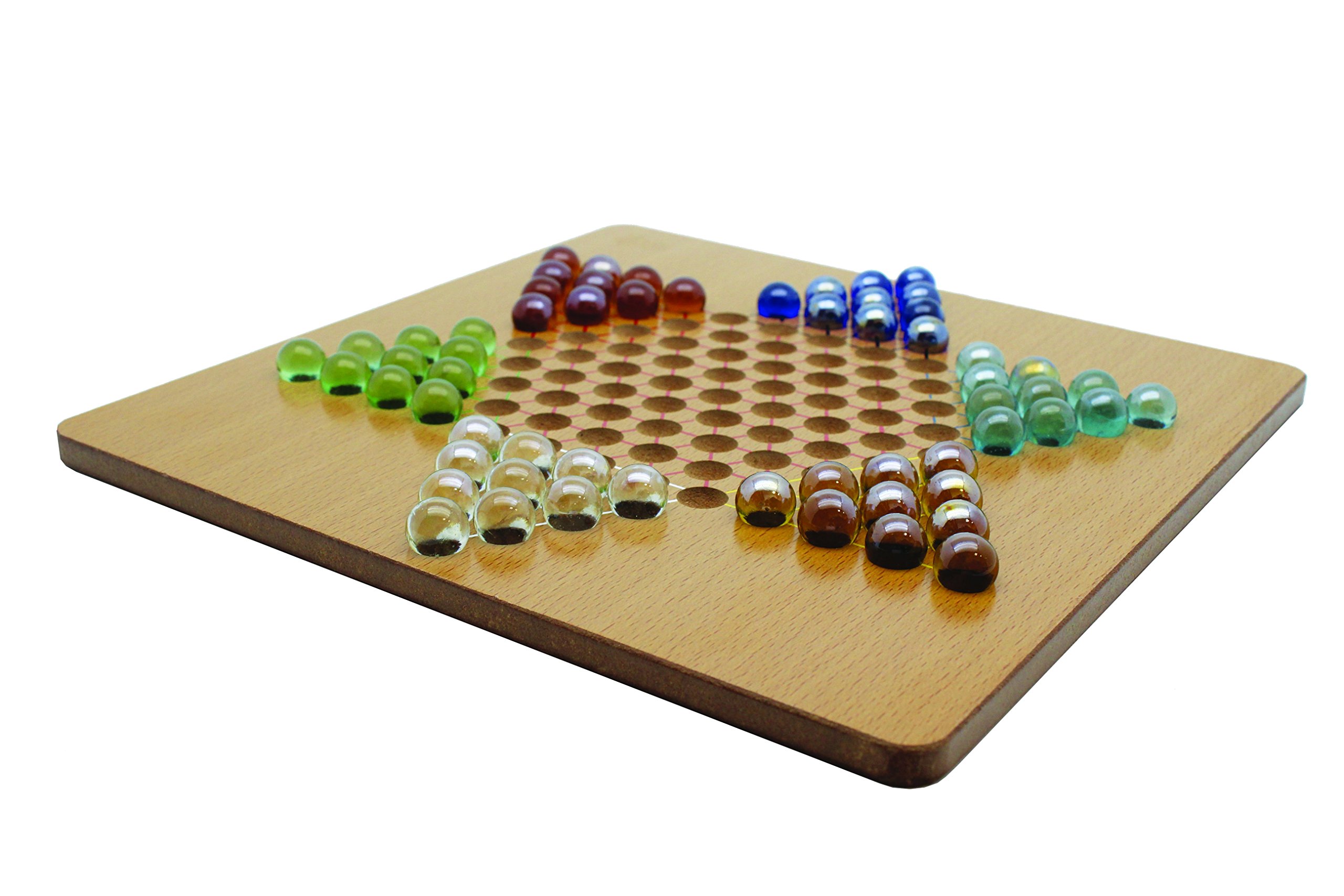 Premium Solid Wood Chinese Checkers Board Game - 10 Inch Classic Strategy Game for Kids & Adults - Perfect for Family Game Nights, Parties, and Educational Play