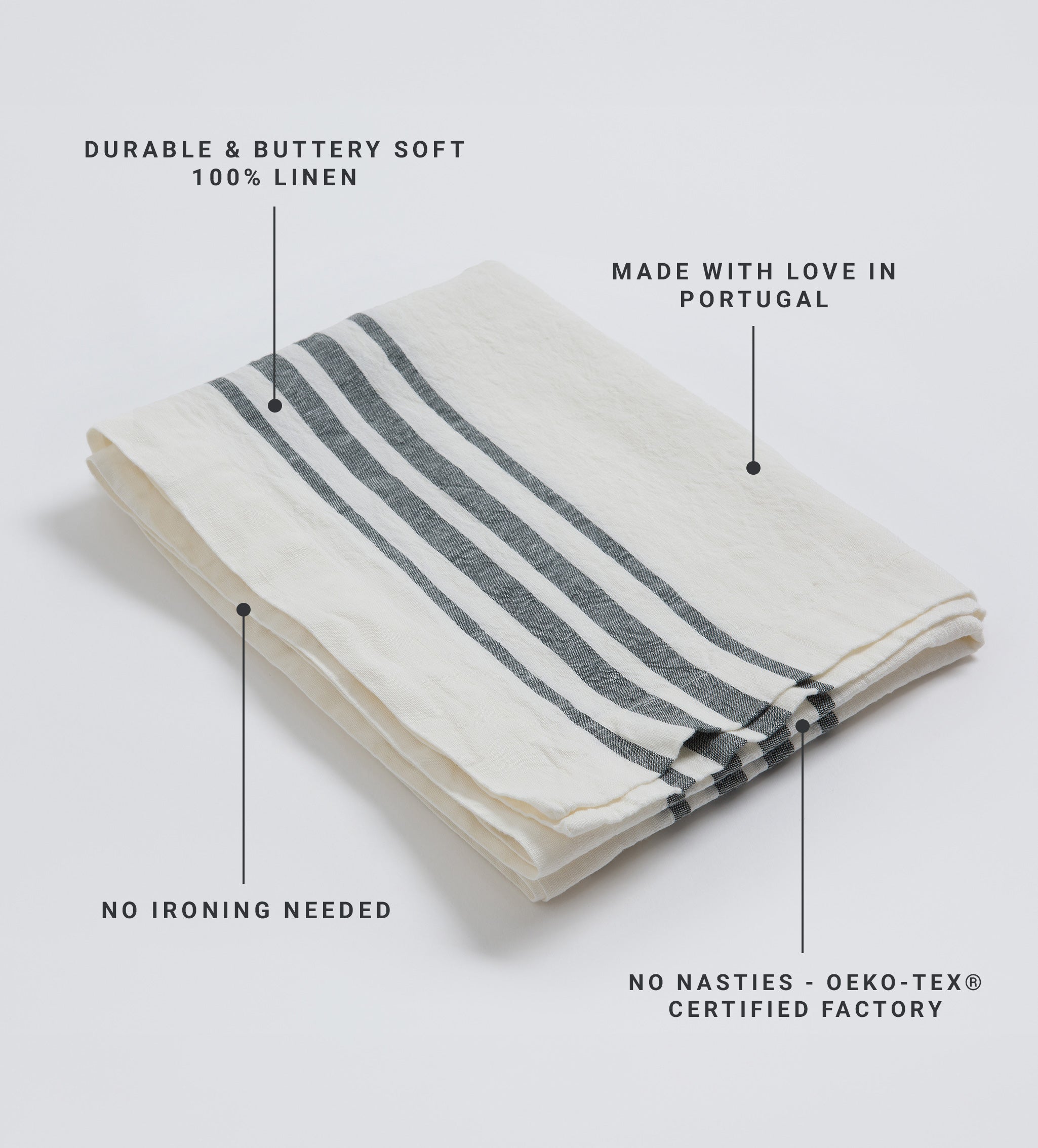 Premium 100% Linen Table Runner - Soot Edith - Elegant Dining Decor for Weddings, Parties & Home Decor