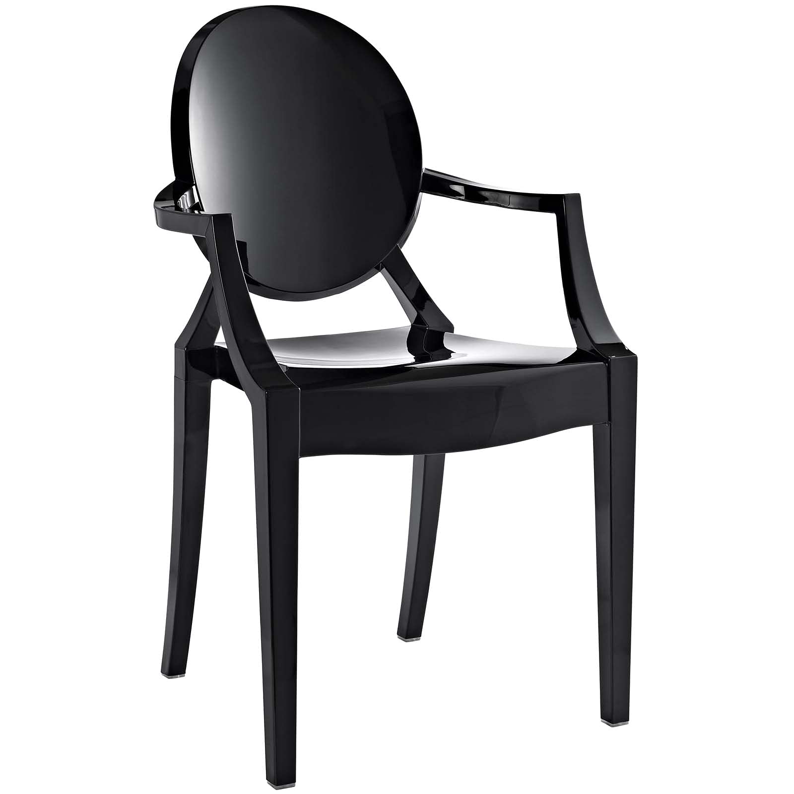 Modway Casper Modern Acrylic Stacking Dining Chair - Black Contemporary Kitchen & Dining Room Armchair (Set of 1, Fully Assembled) - Perfect for Small Spaces, Outdoor Patios & Modern Home Decor