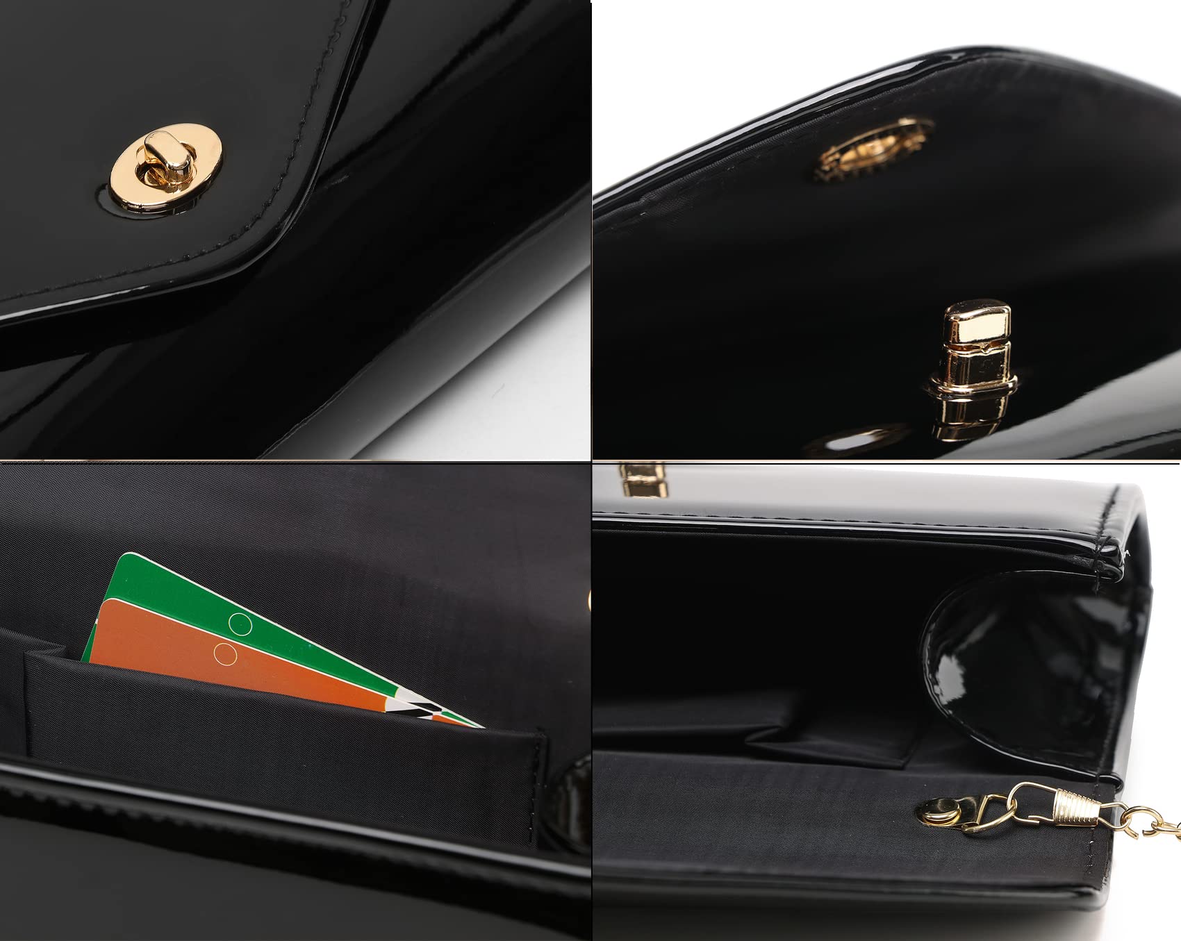 Shiny Patent Leather Envelope Clutch Purse for Women - Elegant Candy Evening Handbag for Concert, Prom, Party & Gift - Perfect for Formal Events, Date Nights & Special Occasions
