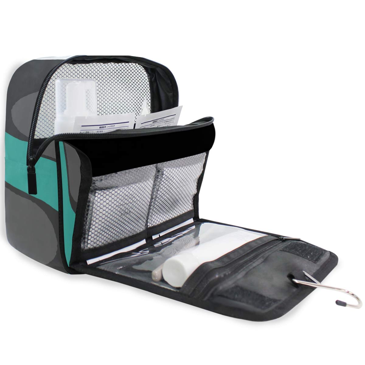 AUUXVA Travel Toiletry Bag - Waterproof Hanging Cosmetic Organizer with Zipper Pockets | Portable Makeup Bag for Women & Men | Perfect for Travel, Gym & Daily Use | Cute Boston Terrier Dog Design