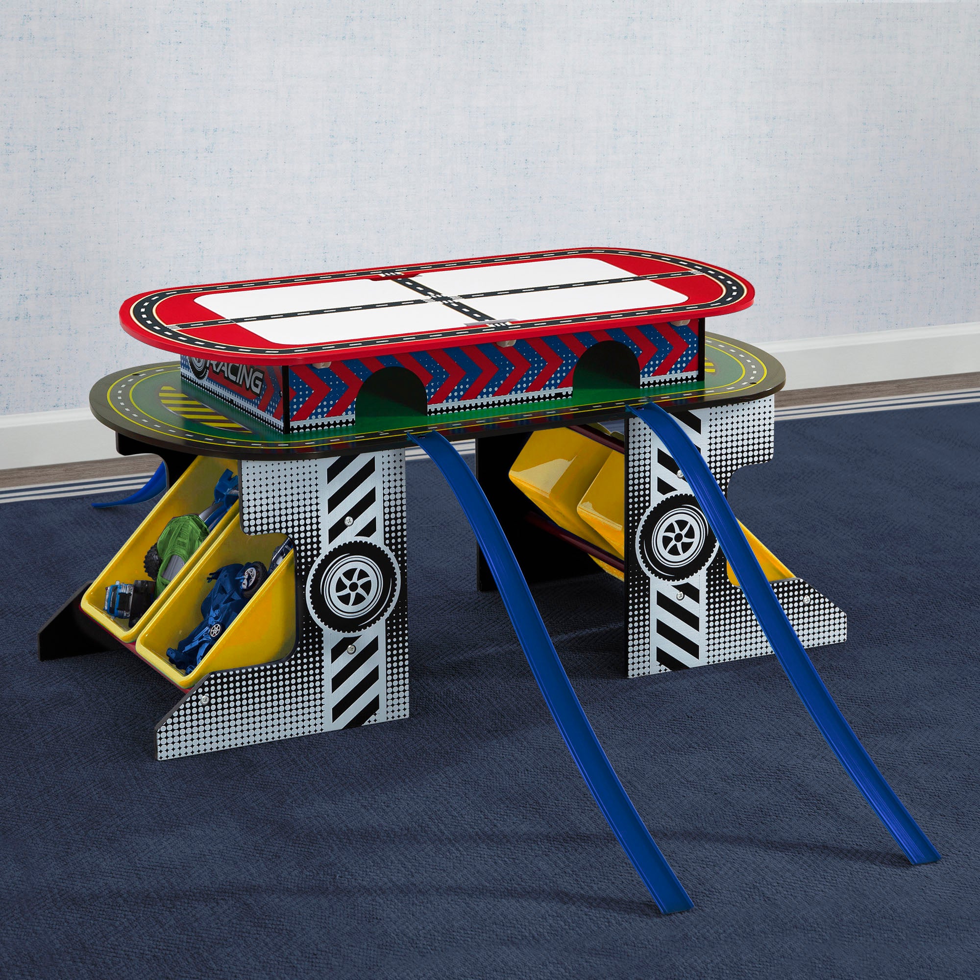 Kids Race Track Toy & Activity Play Table - Interactive Toy Car Set for Toddlers & Children - Perfect for Indoor Playrooms, Birthday Gifts & Family Game Nights