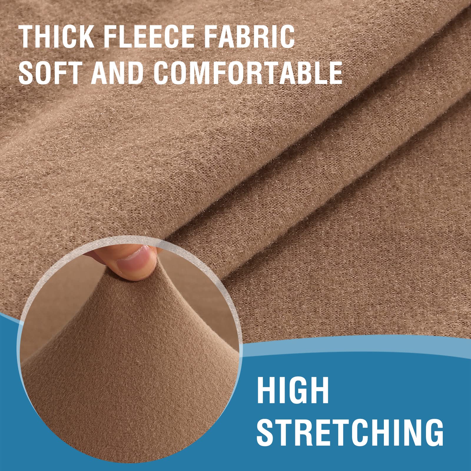 H.VERSAILTEX 2023 Stretch Loveseat Cover - 1-Piece Non-Slip Sofa Cover for 2 Cushion Couches, Spandex Soft Form-Fit Furniture Protector with Elastic Bottom (Loveseat, Camel) - Perfect for Living Room, Office & Home Decor