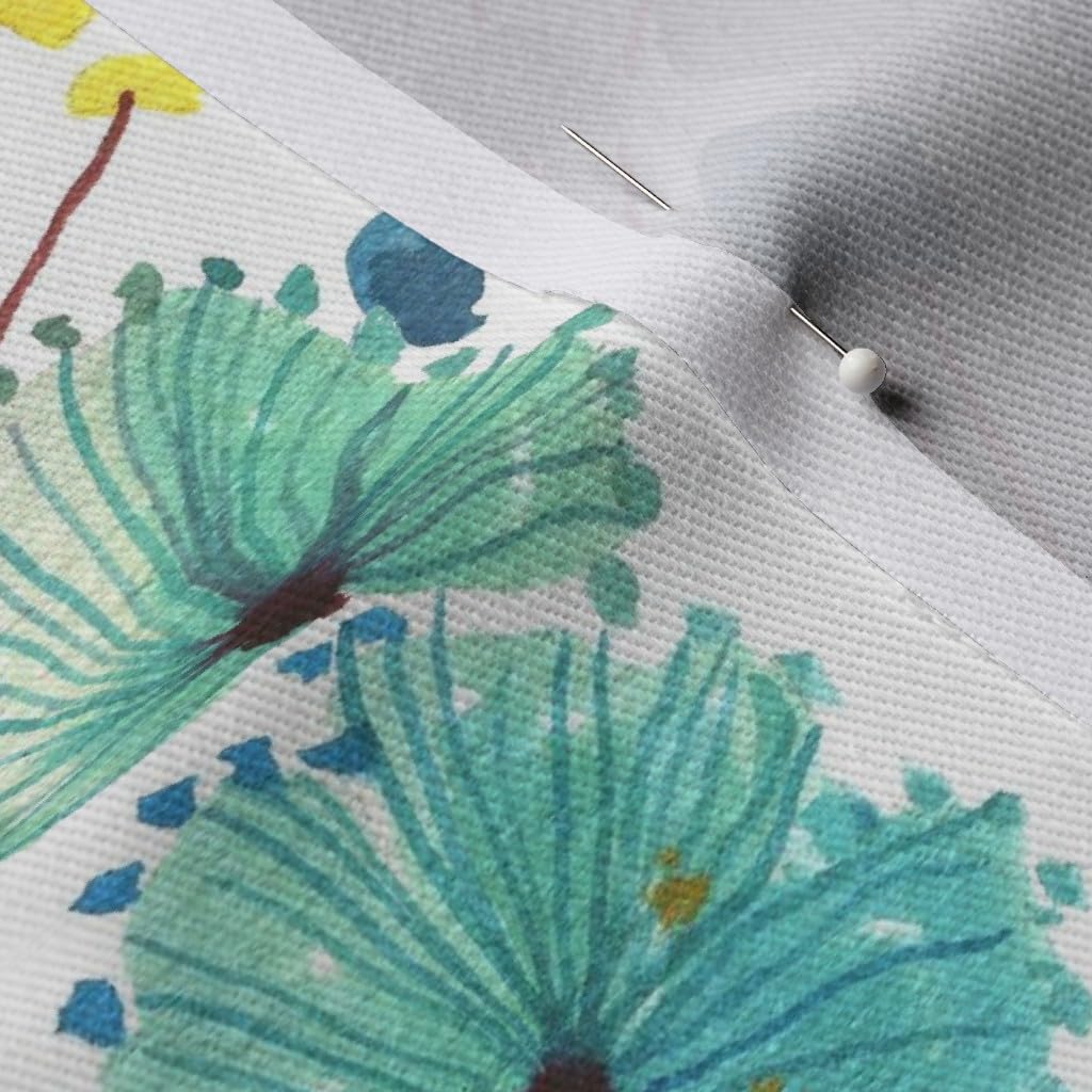 Magic Mushroom Printed Denim Fabric by The Yard - Home Decor & Upholstery for Bohemian Style