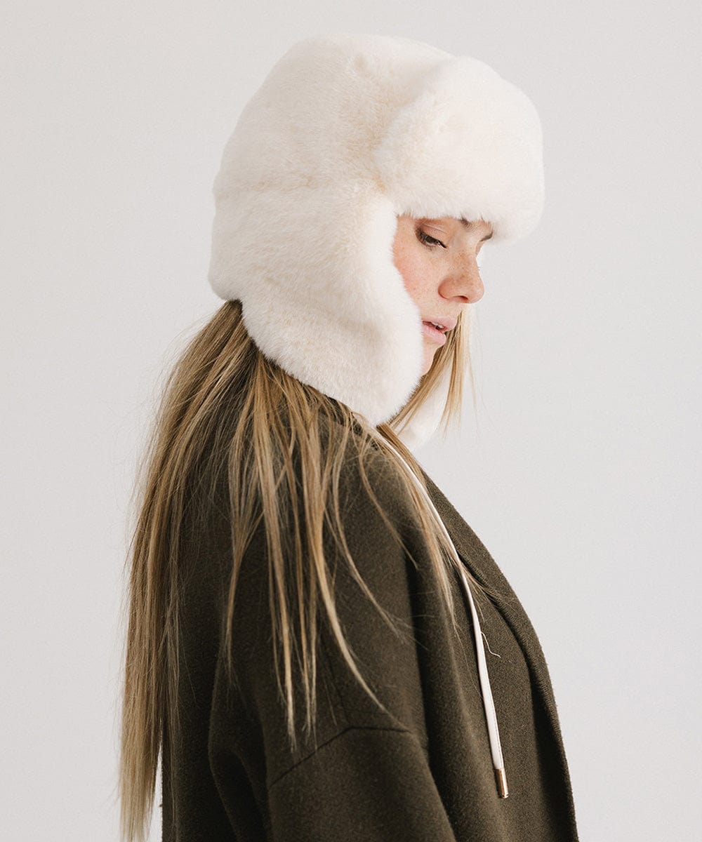 Logan Faux Fur Trapper Hat for Men Women - Winter Warm Fleece Lined Ear Flap Hat - Outdoor Hunting Skiing Snowboarding Hats