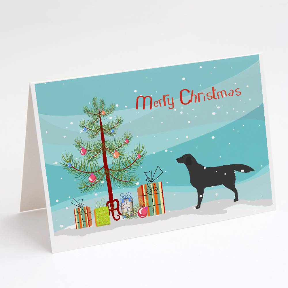 Black Labrador Retriever Christmas Greeting Cards - Pack of 8 Blank A7 (5x7) Note Cards with Envelopes | Dog Lover Holiday Cards for Christmas Tree Decorations, Gift Exchanges & Festive Greetings
