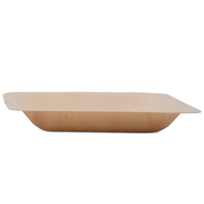 5.5 Inch Square Poplar Wood Plate - Natural Wood Serving Tray for Cheese, Charcuterie, Desserts & Party Appetizers