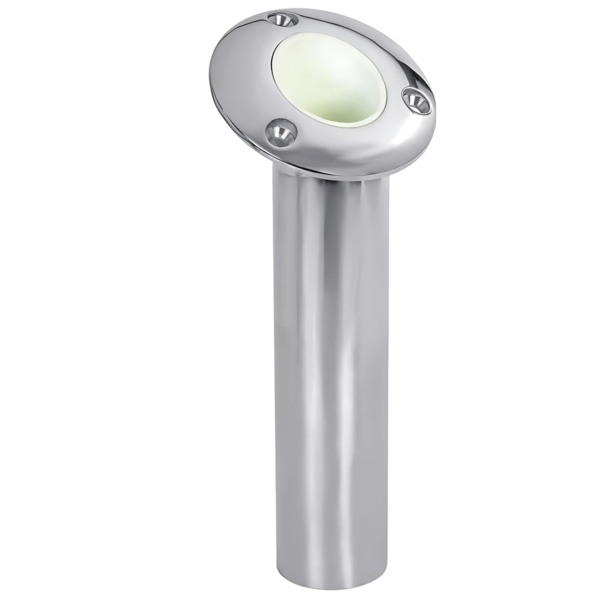 Heavy Duty Stainless Steel White Water Round Rod Holders with Drain Tail - Perfect for Fishing Boats, Kayaks, and Marine Use