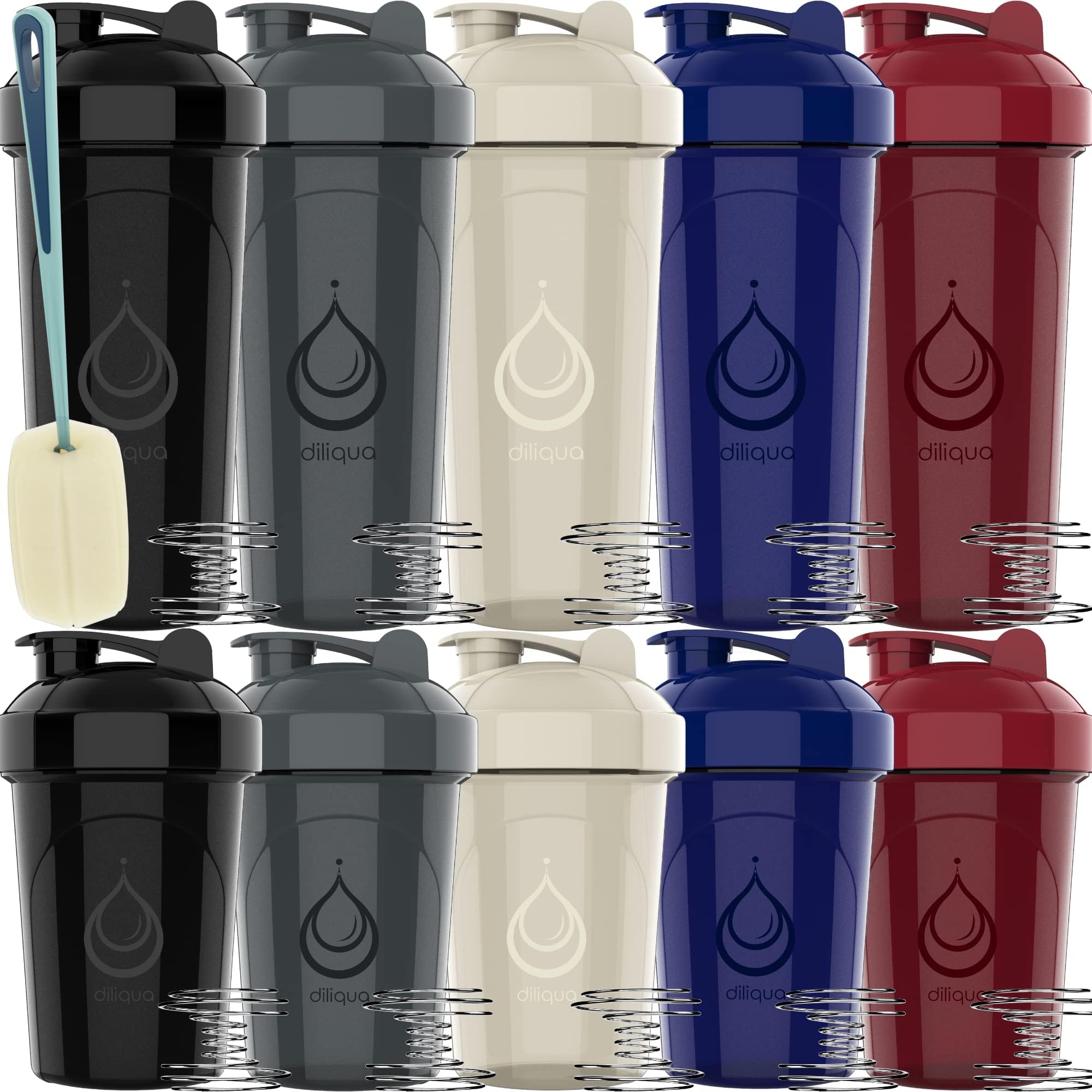 10-Pack Protein Shaker Bottles Set - BPA-Free, Dishwasher Safe (5 Large 28oz + 5 Small 20oz) - Perfect for Gym, Workouts, Post-Workout Recovery & Meal Replacement Shakes