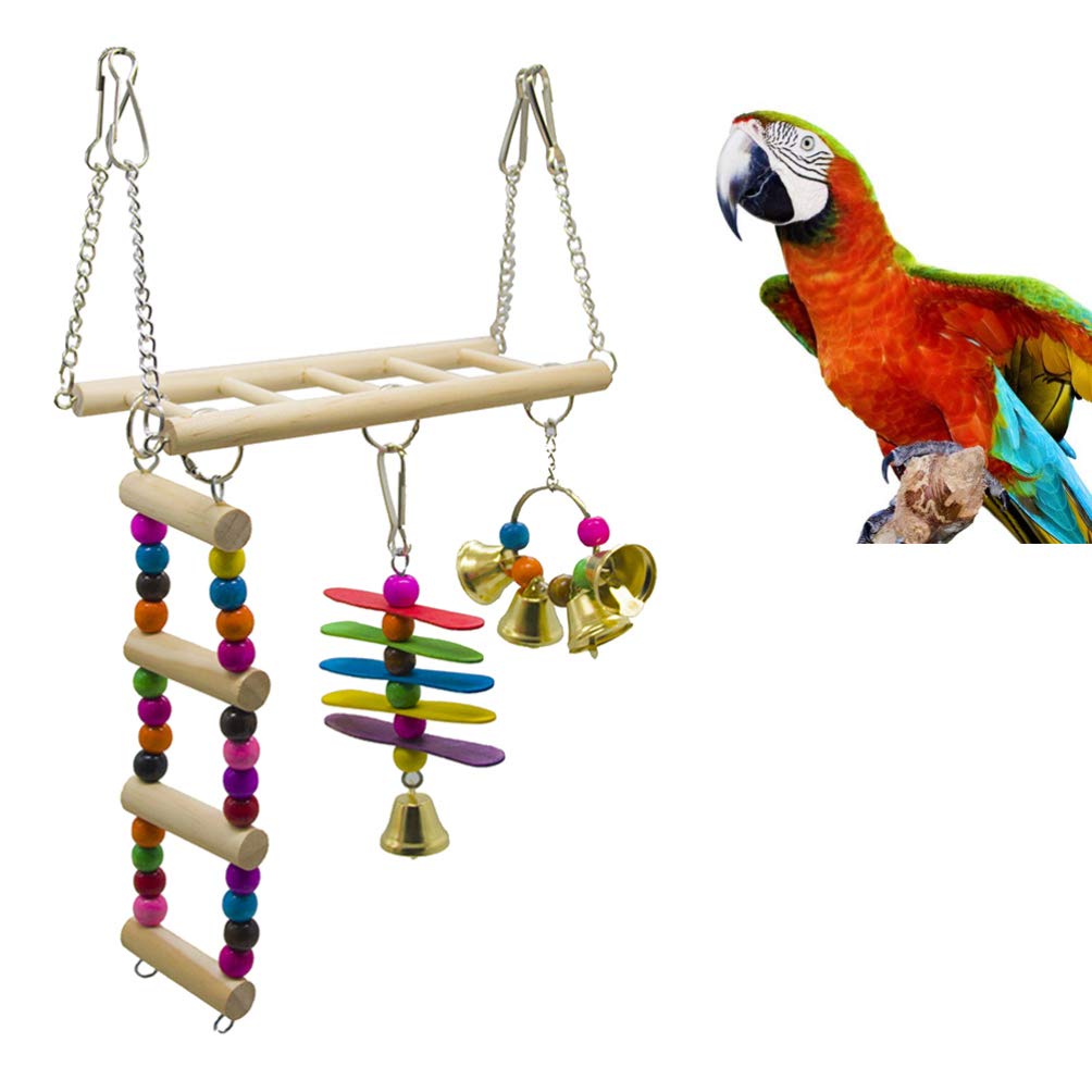 Balacoo Natural Bite-Resistant Hamster & Parrot Climbing Ladder Toy - 1PC Durable Pet Bird Supplies for Parakeets, Cockatiels, Small Birds - Perfect for Cage Enrichment & Exercise